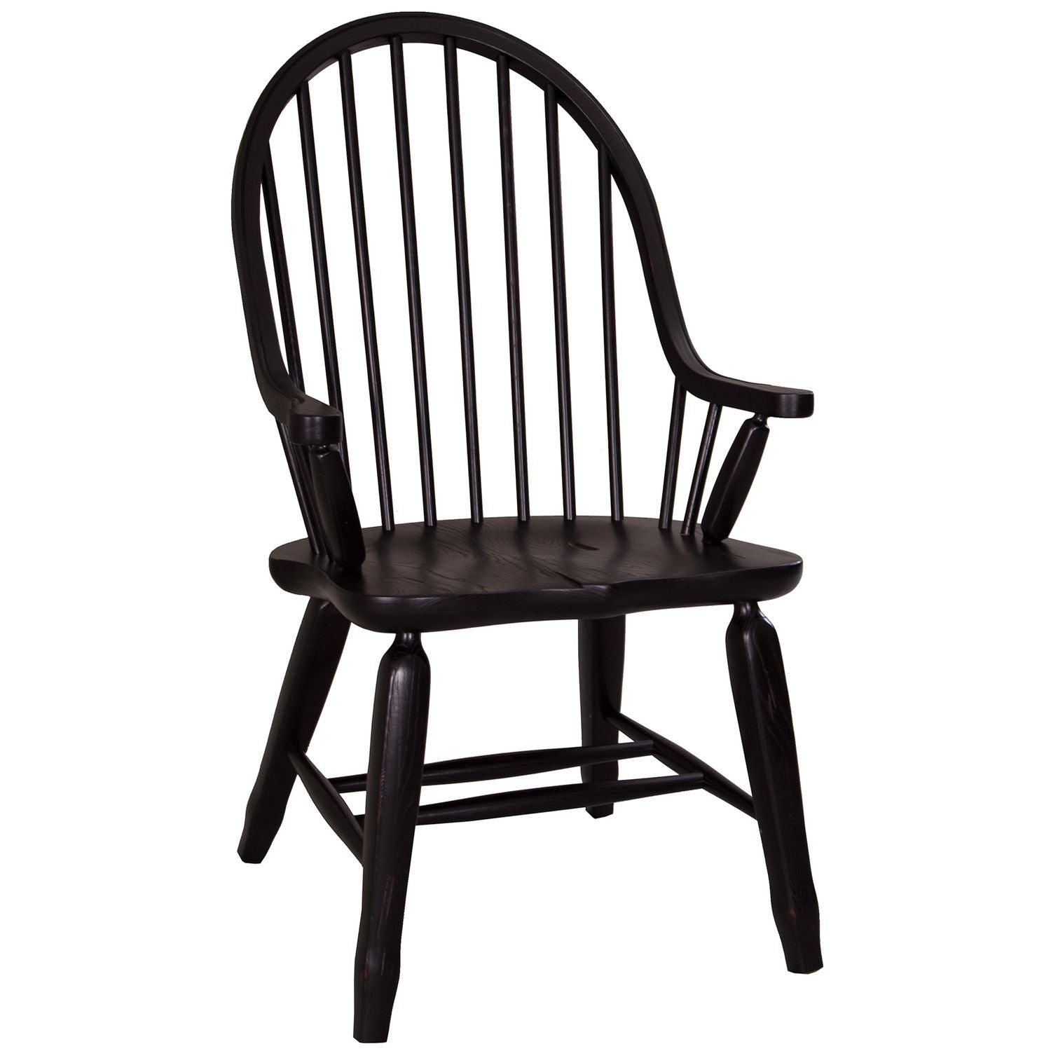 Samuel Bow Back Arm Chair - Black