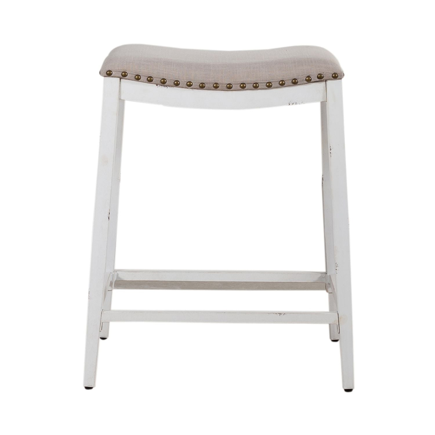 Birdye Backless Upholstered Counter Chair- Antique White