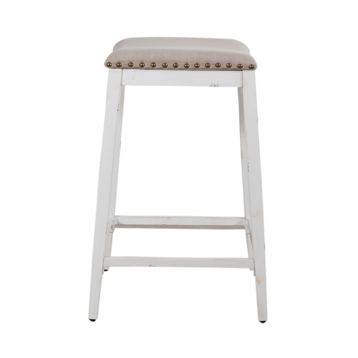 Birdye Backless Upholstered Counter Chair- Antique White