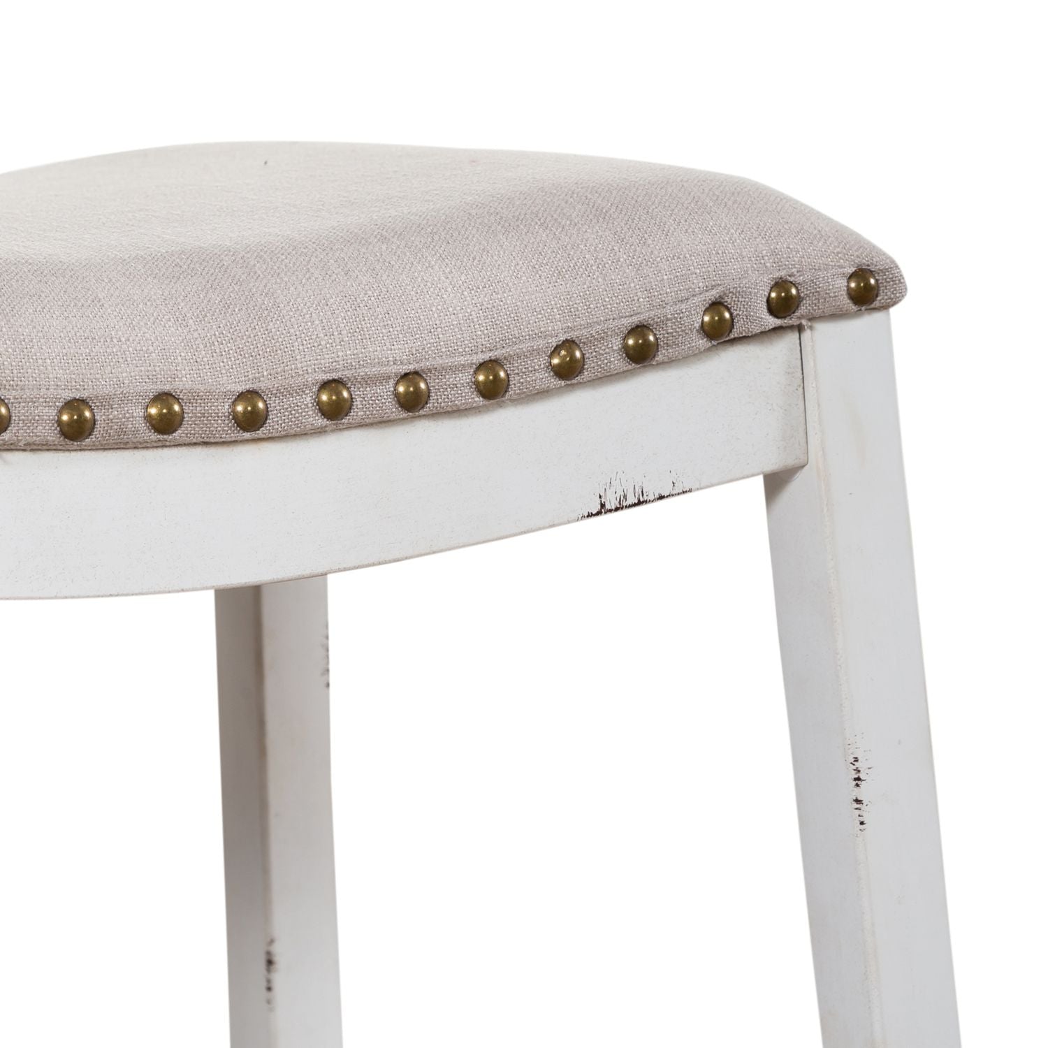 Birdye Backless Upholstered Counter Chair- Antique White