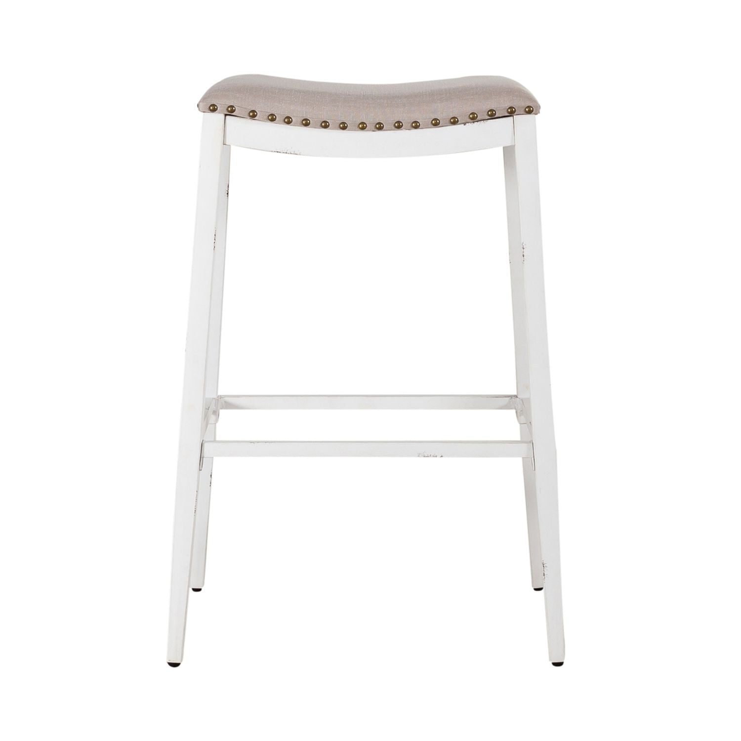 Braisen Backless Upholstered Barstool- Antique White