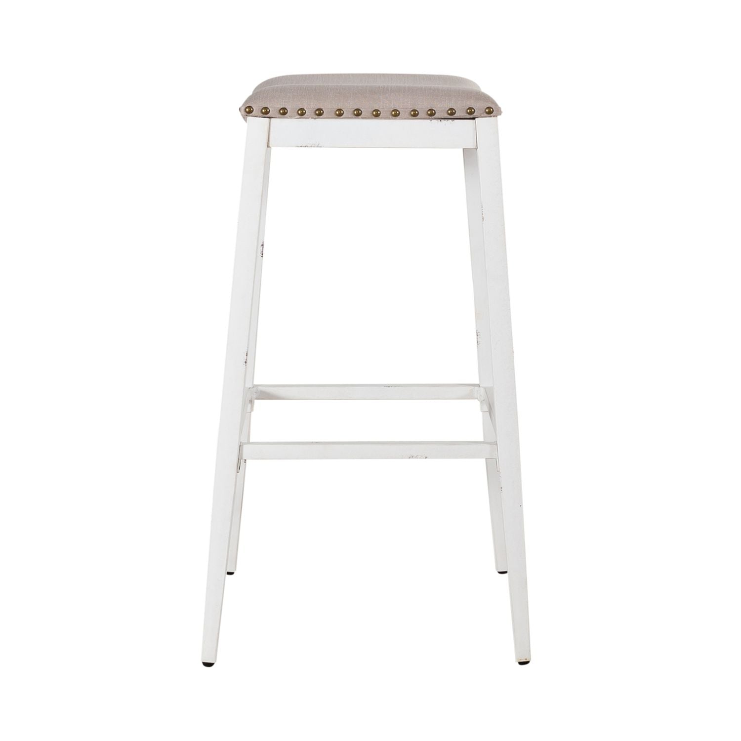 Braisen Backless Upholstered Barstool- Antique White