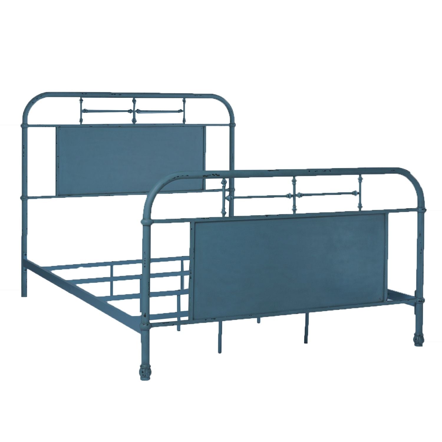 Deleyza Queen Metal Bed - Blue