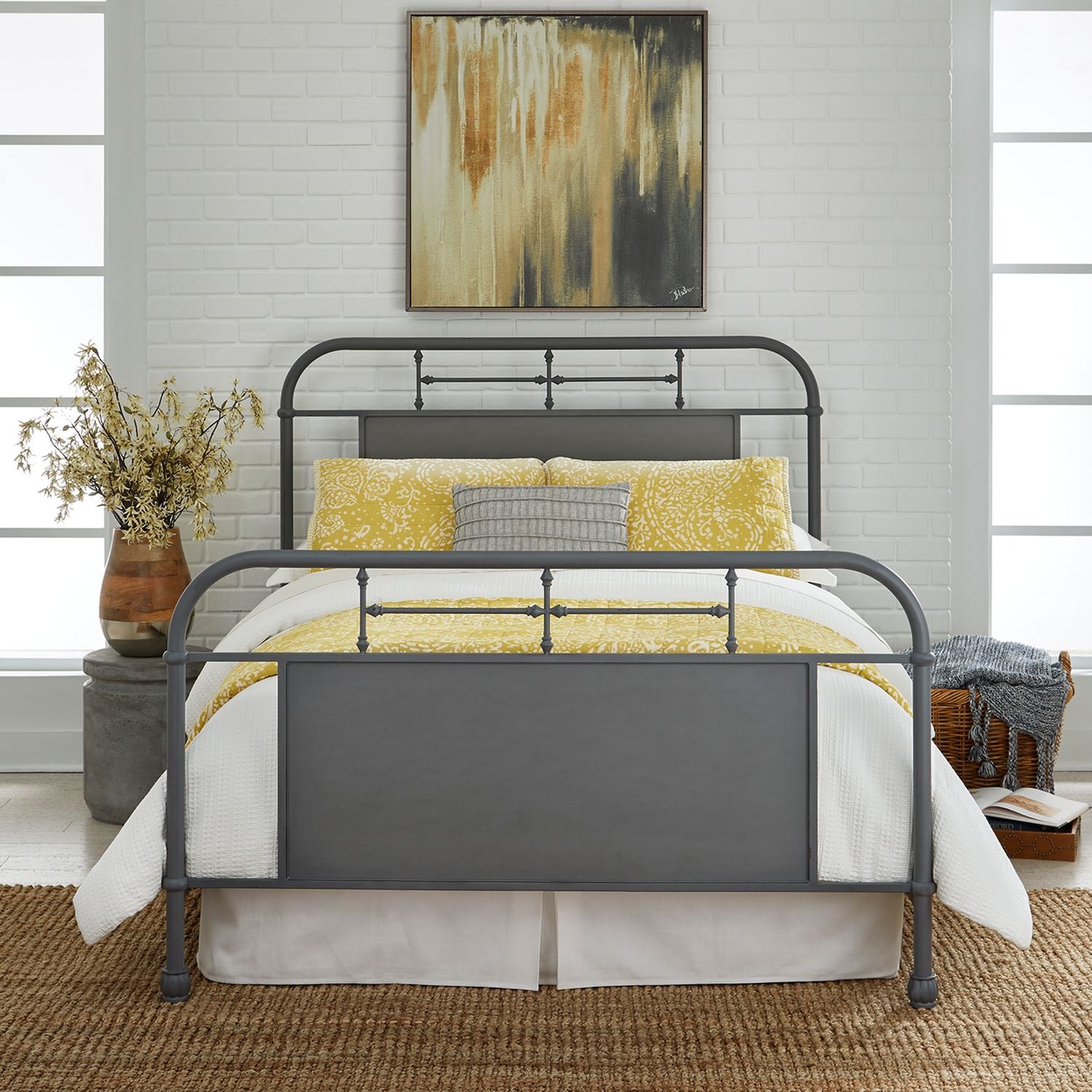 Dezerai Queen Metal Bed - Grey