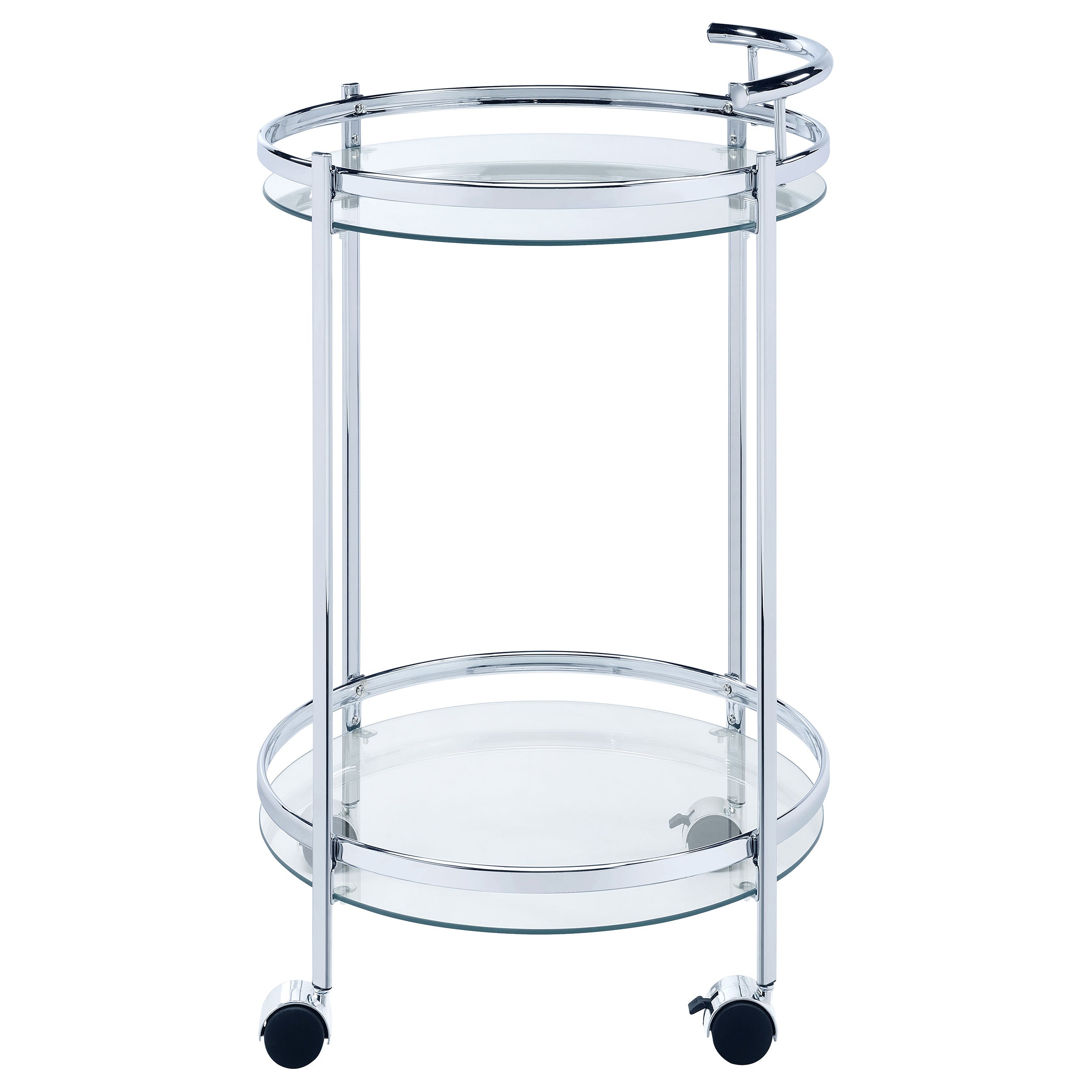 Chrissy 2-tier Round Glass Bar Cart Chrome