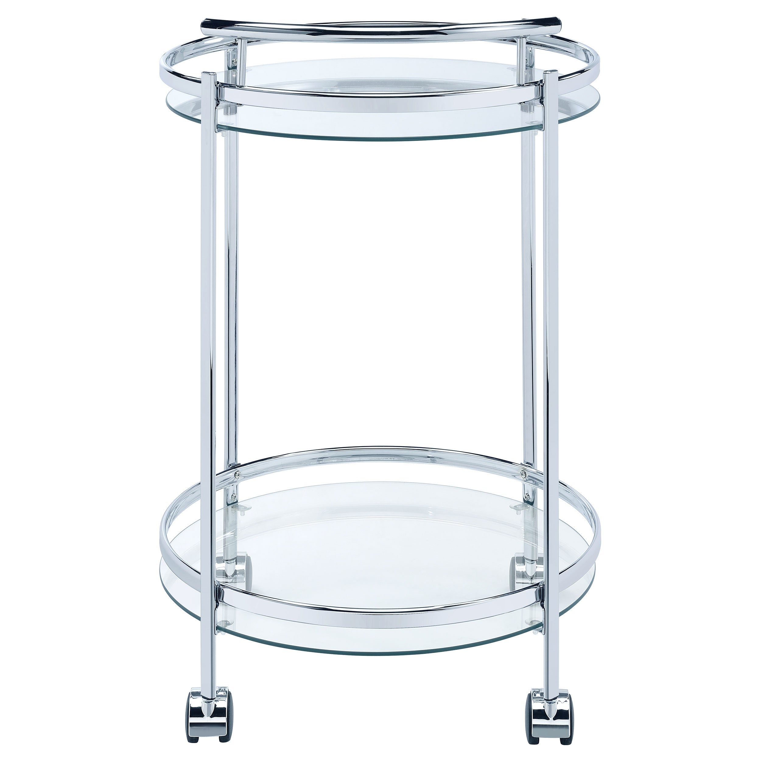 Chrissy 2-tier Round Glass Bar Cart Chrome