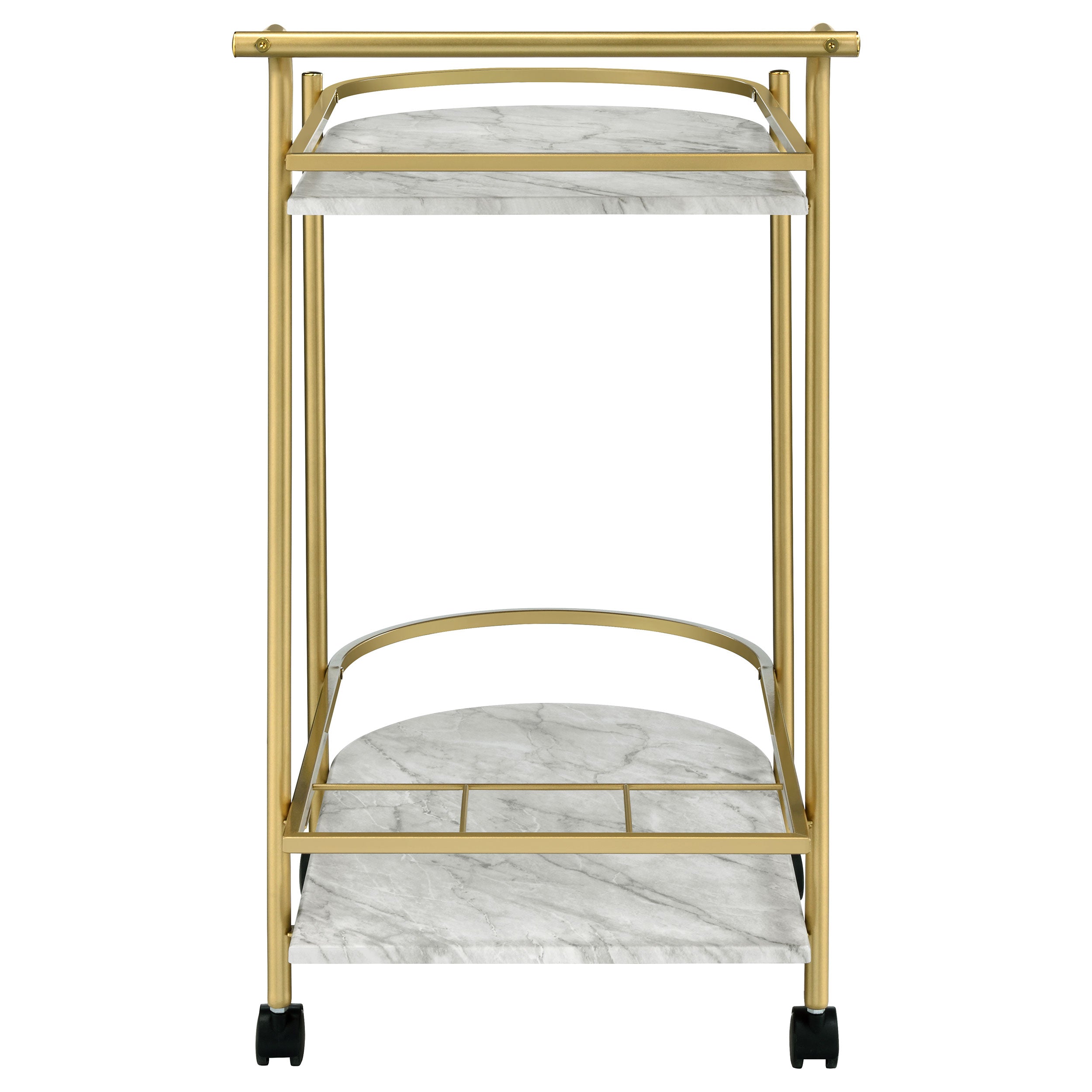 Desiree 2-tier Bar Cart with Casters Gold