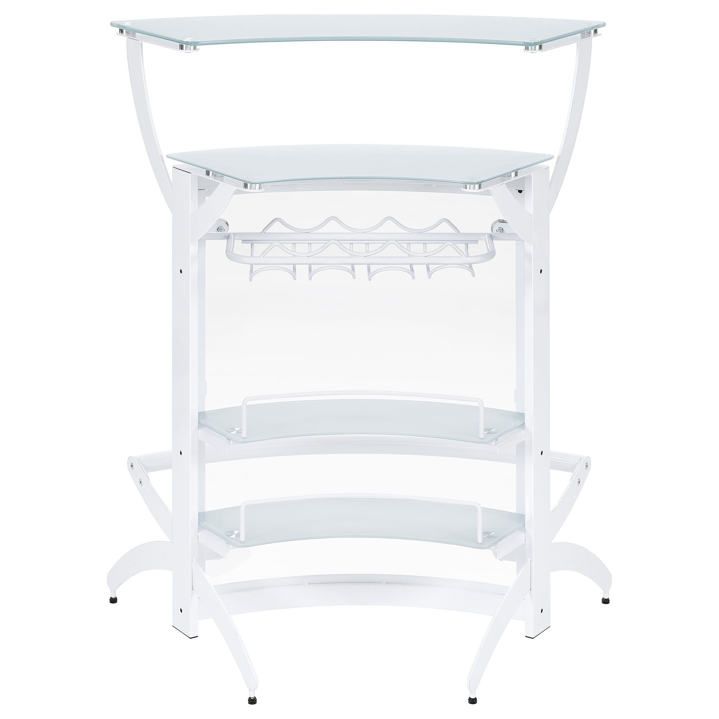 Dallas 2-shelf Home Bar White and Frosted Glass