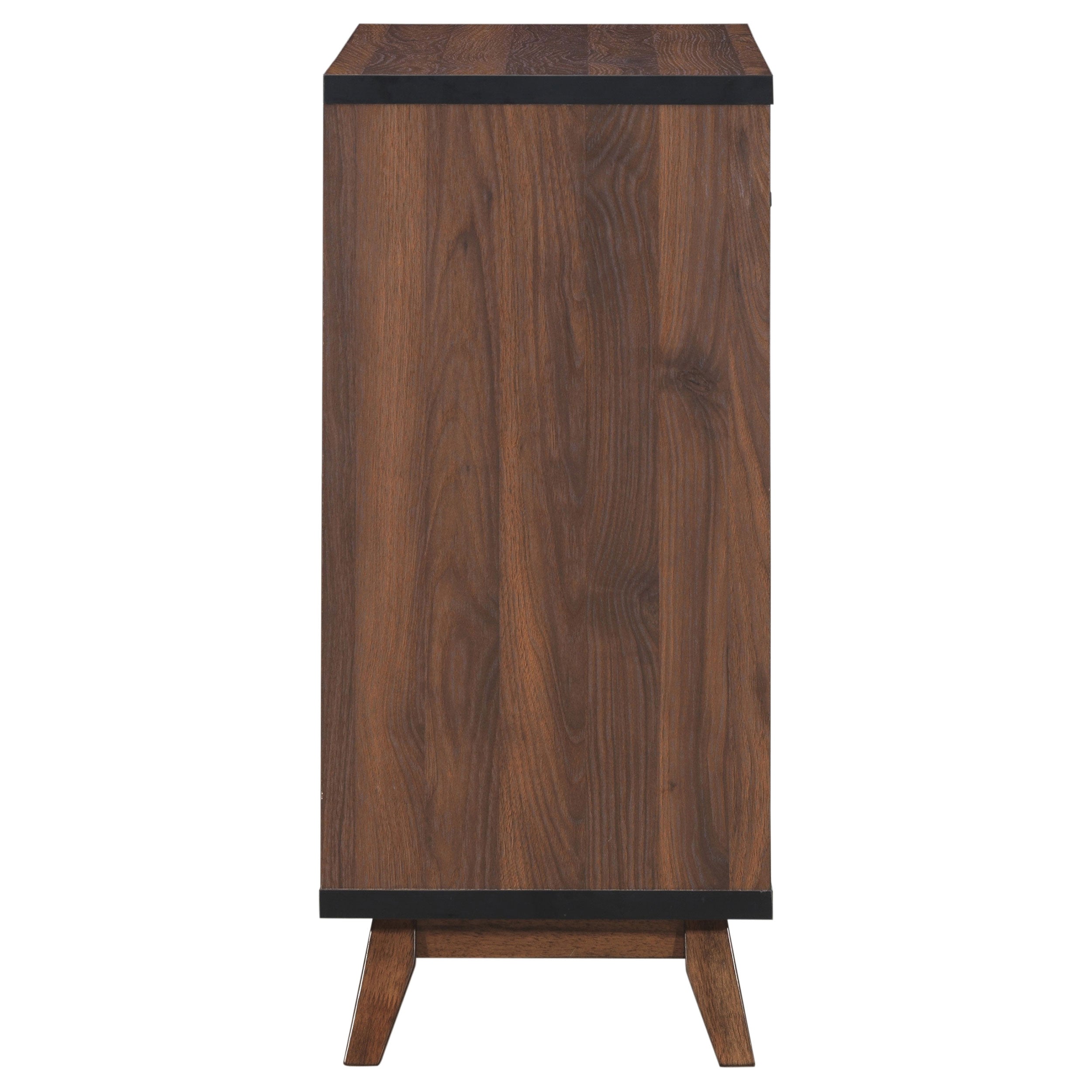 Ezekiel Wine Cabinet with 2 Sliding Doors Walnut and Black