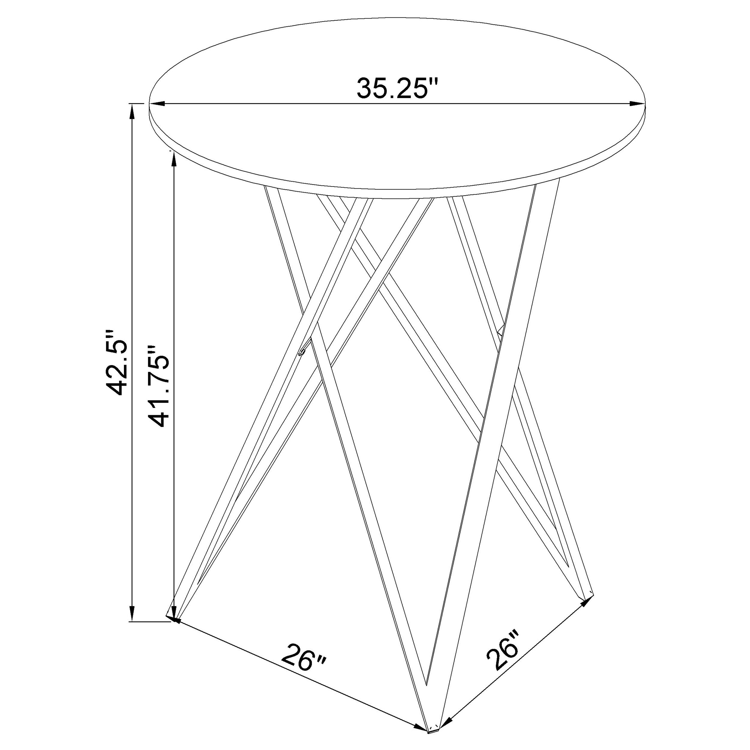 Bexter Faux Marble Round Top Bar Table White and Chrome