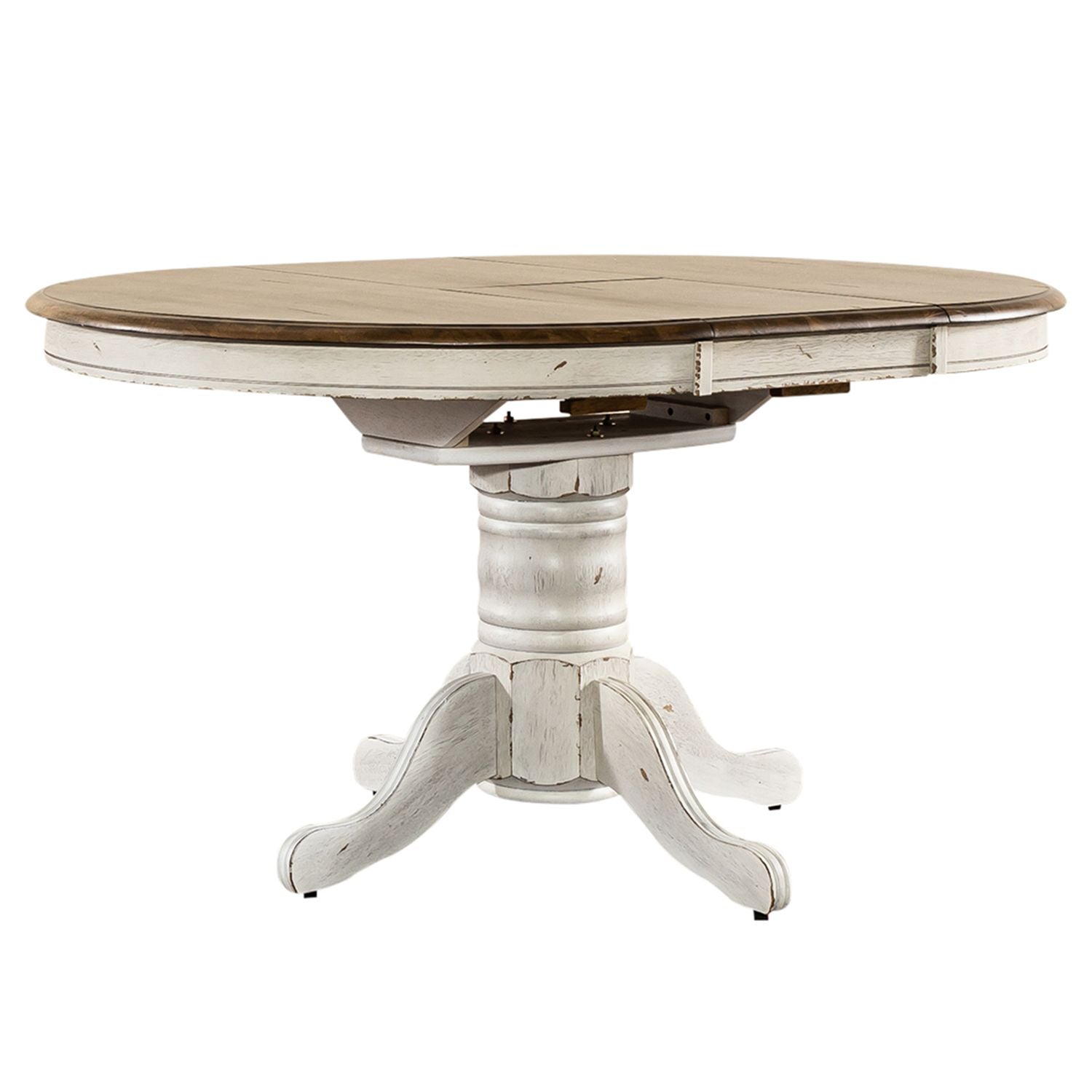 Malaysha Pedestal Dining Table Set- White