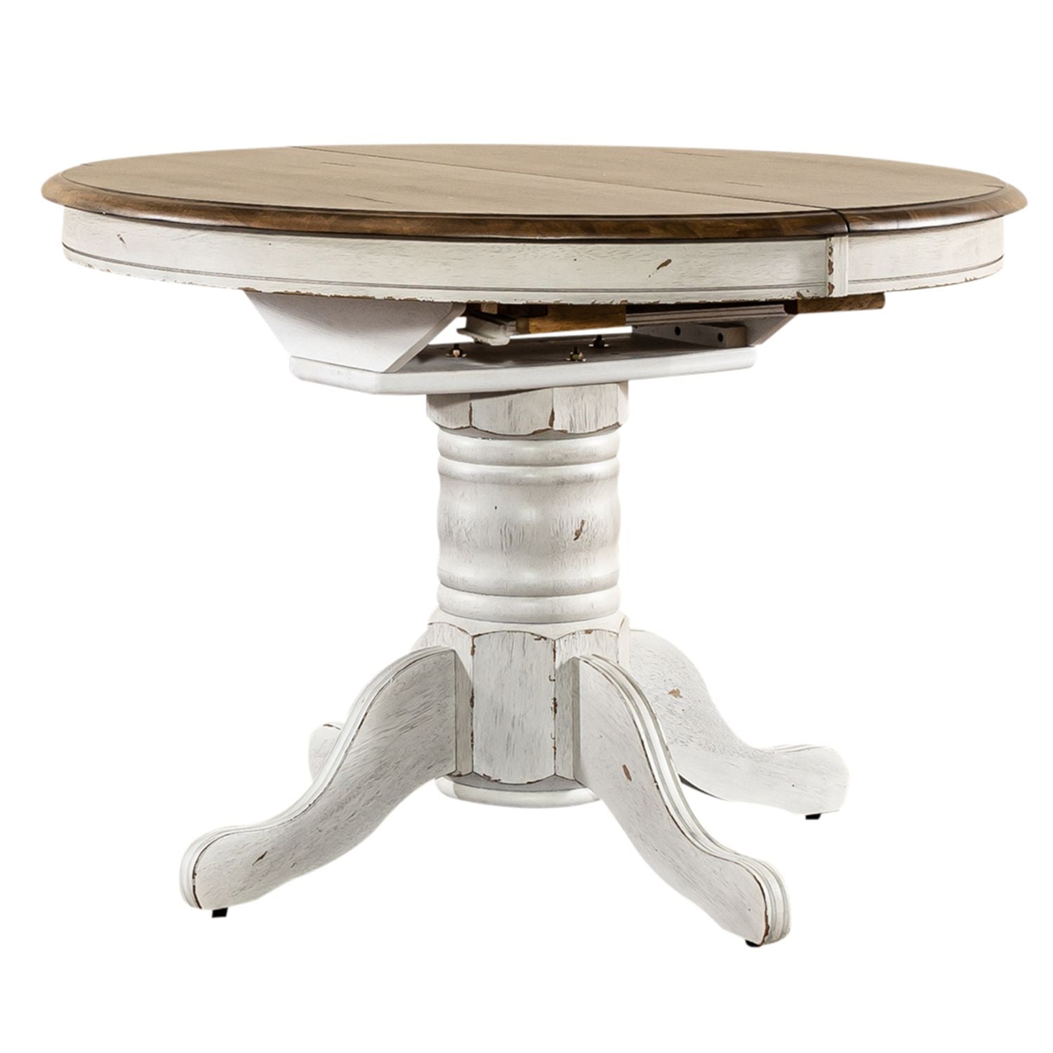 Malaysha Pedestal Dining Table Set- White