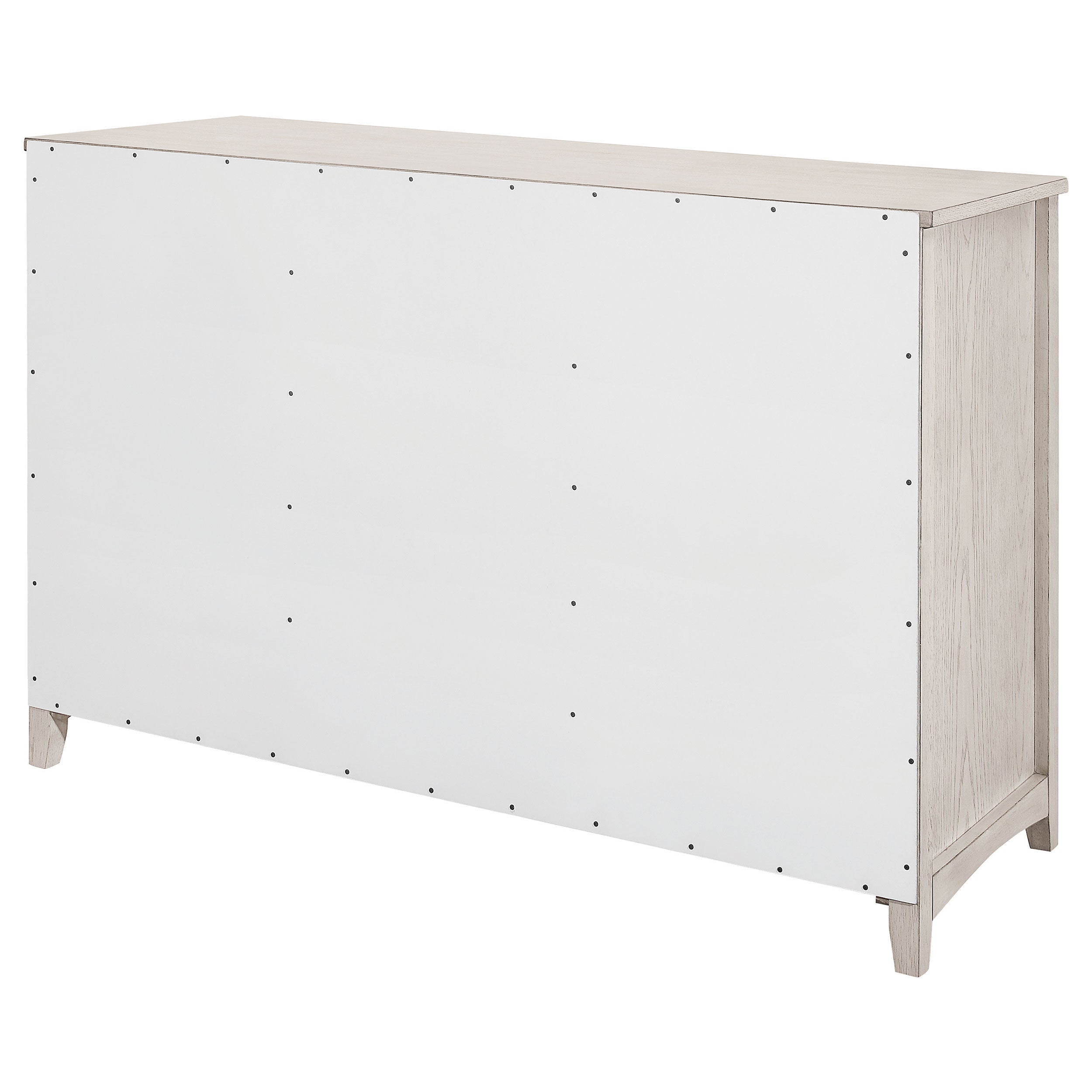 Kirby 3-drawer Rectangular Server with Adjustable Shelves Natural and Rustic Off White