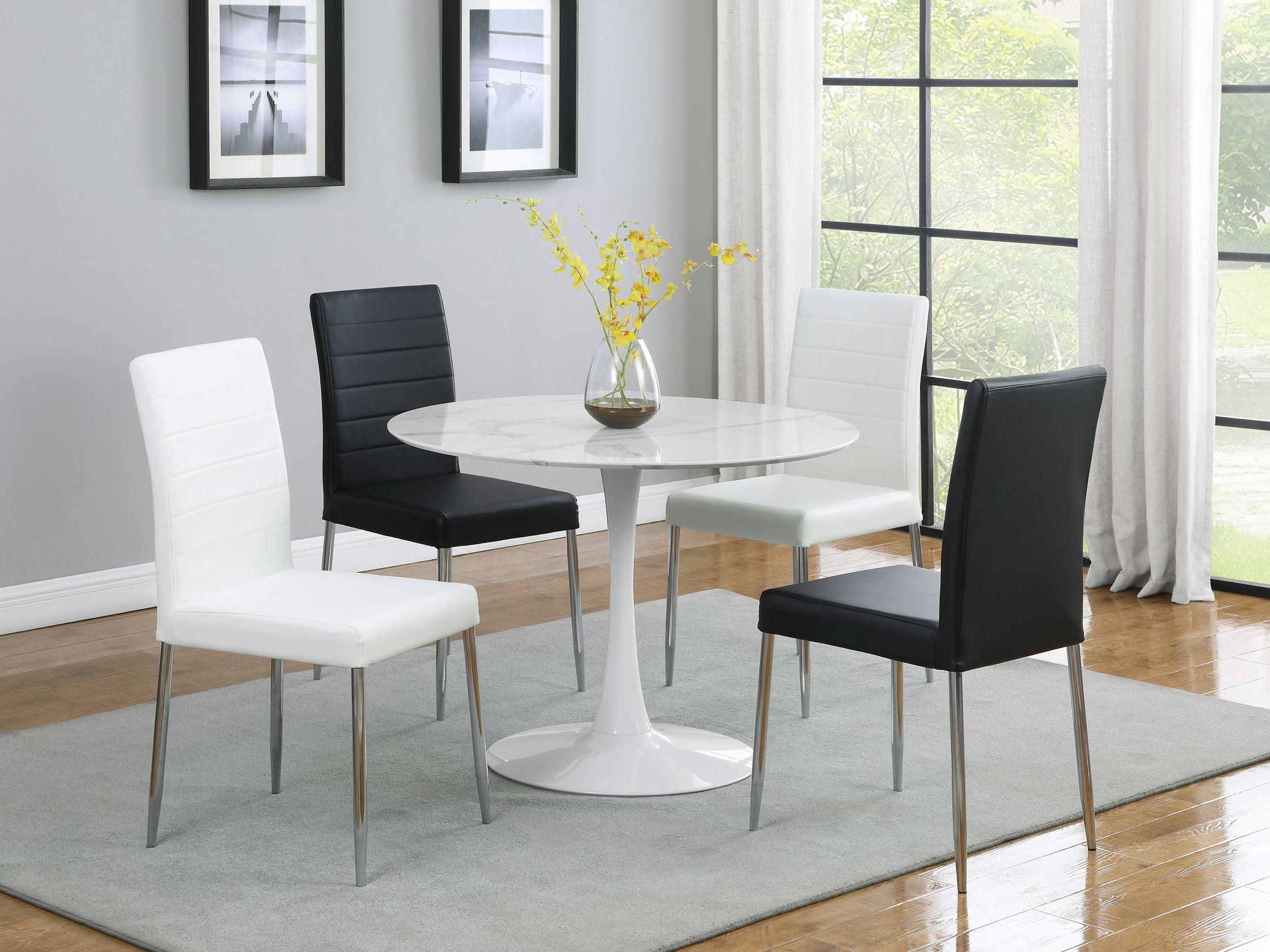 Arkell 40-inch Round Pedestal Dining Table White