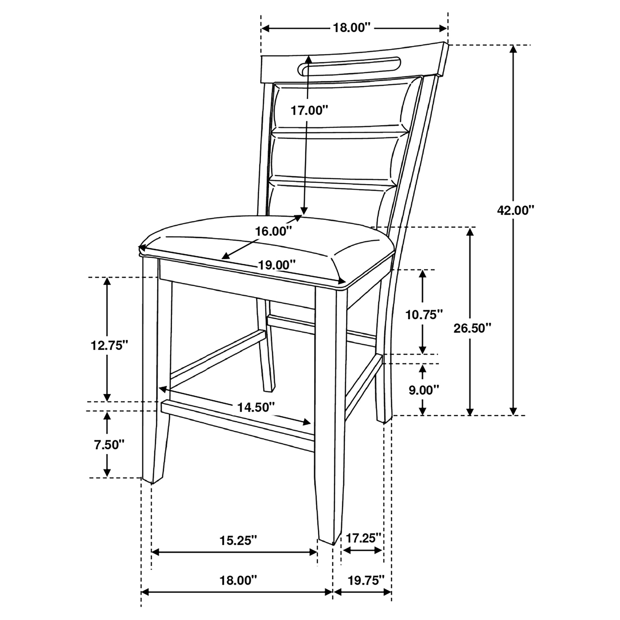 Prentiss Upholstered Counter Height Chair (Set of 2) Black and Cappuccino