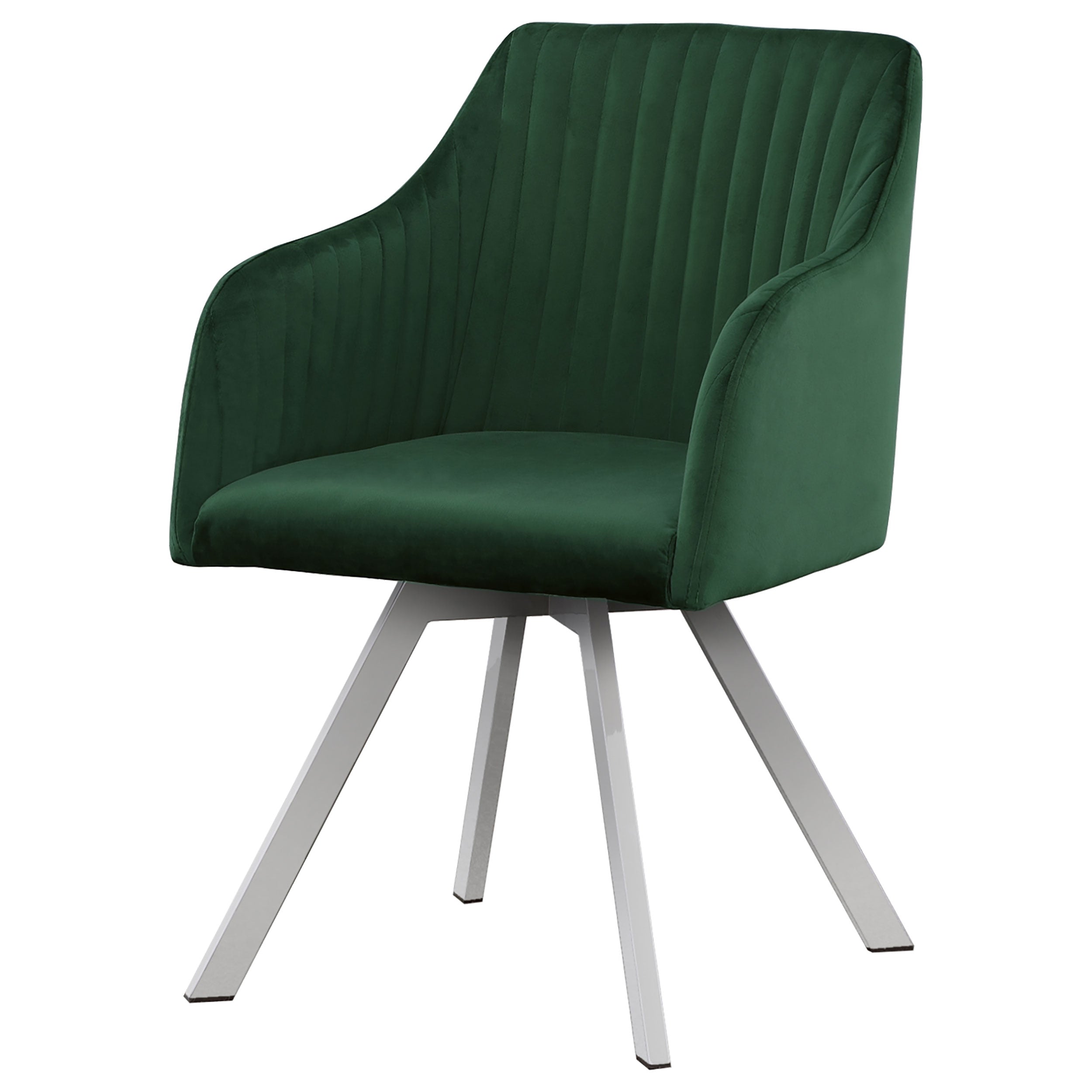 Arika Channeled Back Swivel Dining Chair Green