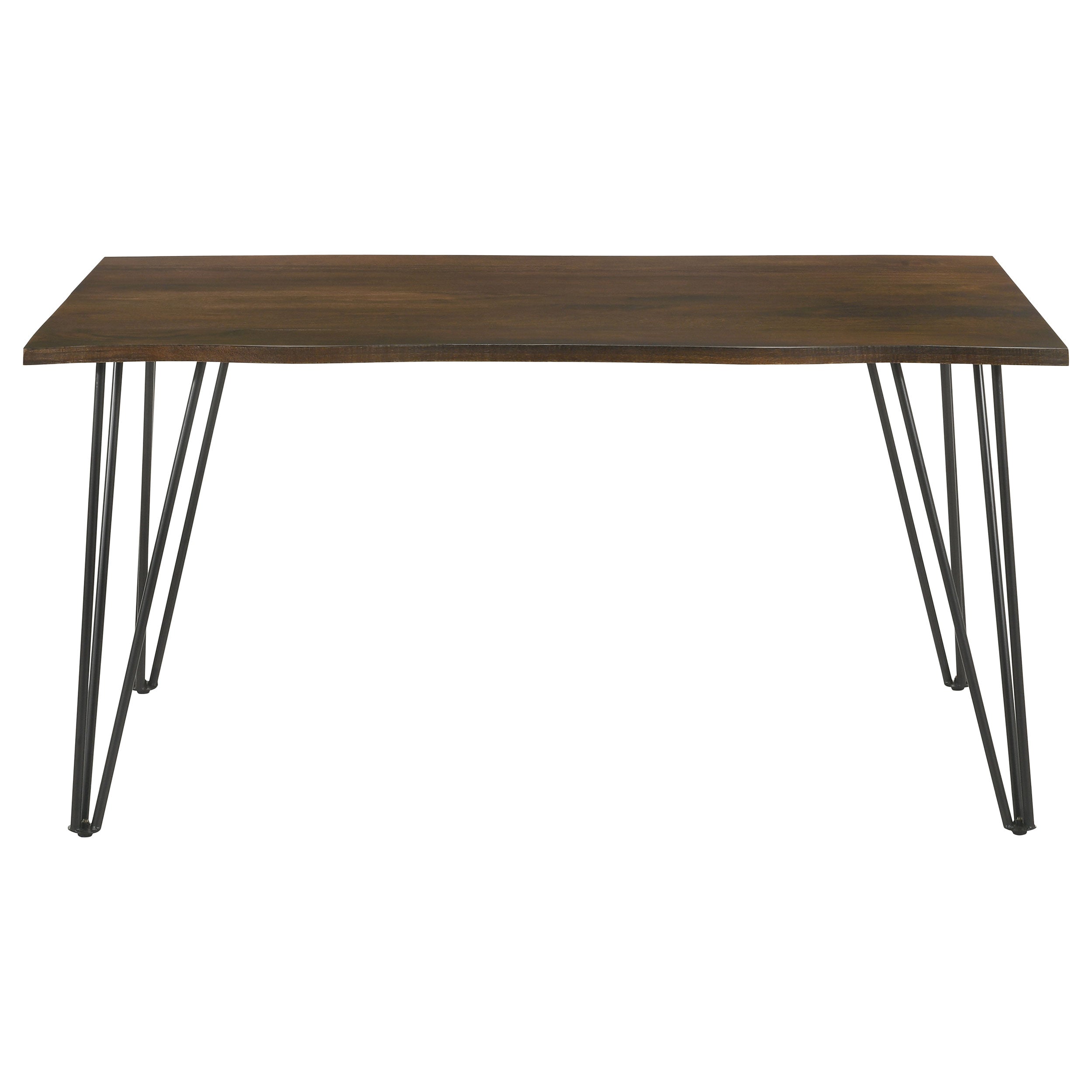 Topeka Live-edge Dining Table Mango Cocoa and Gunmetal