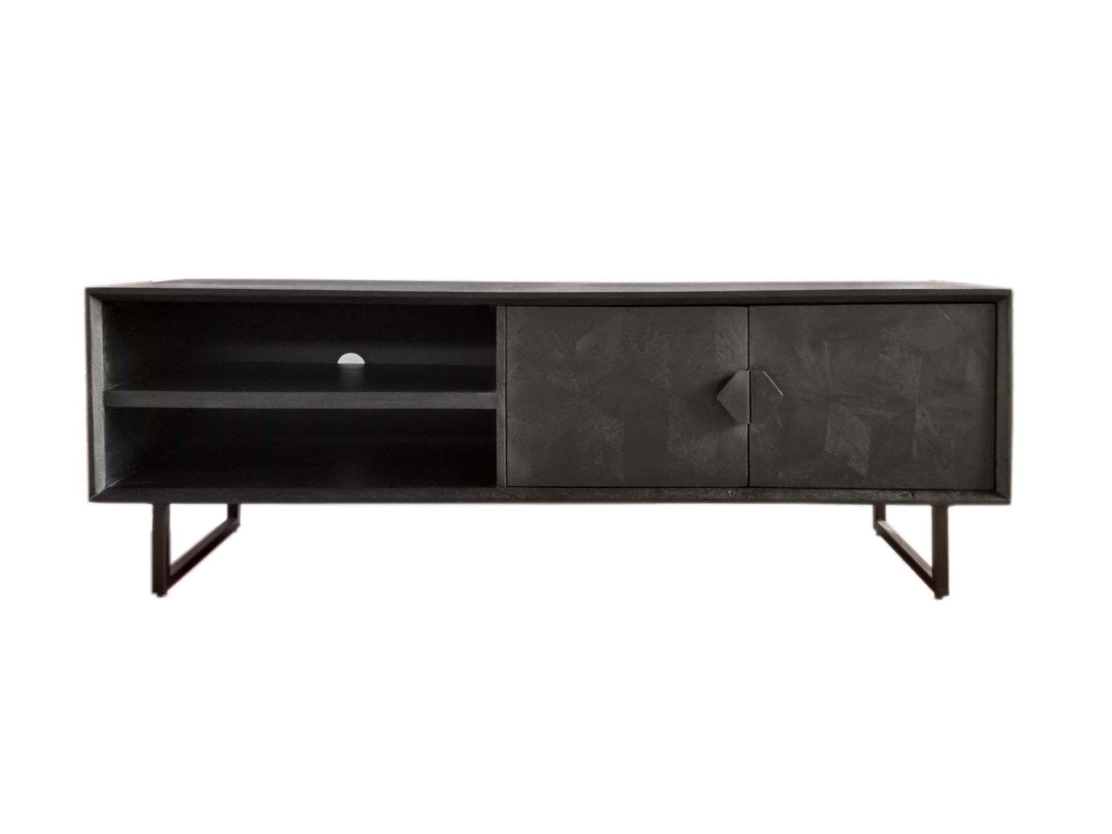 Marsden 2-door Wood 70" TV Stand Charcoal Black