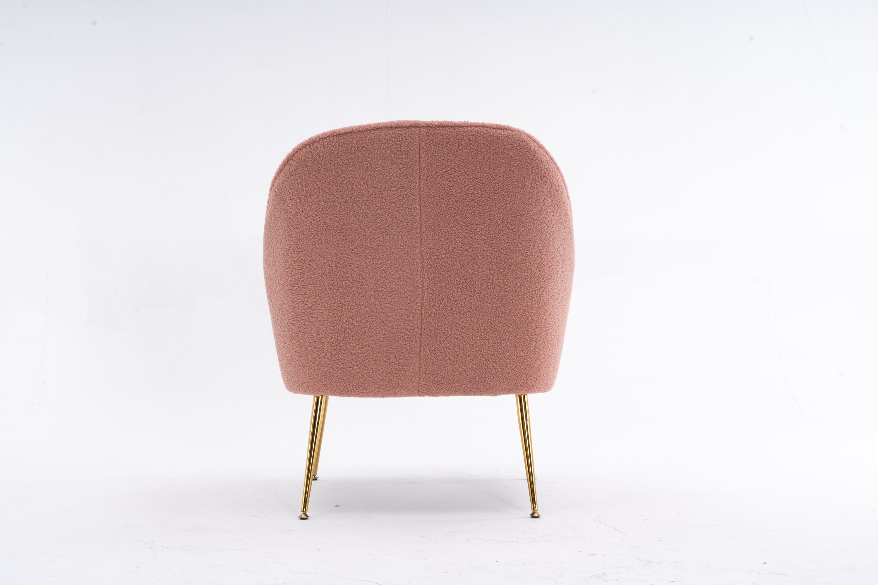 001-Modern Soft Teddy fabric Ergonomics Accent Chair With Gold Legs And Adjustable Legs For Indoor Home,Pink