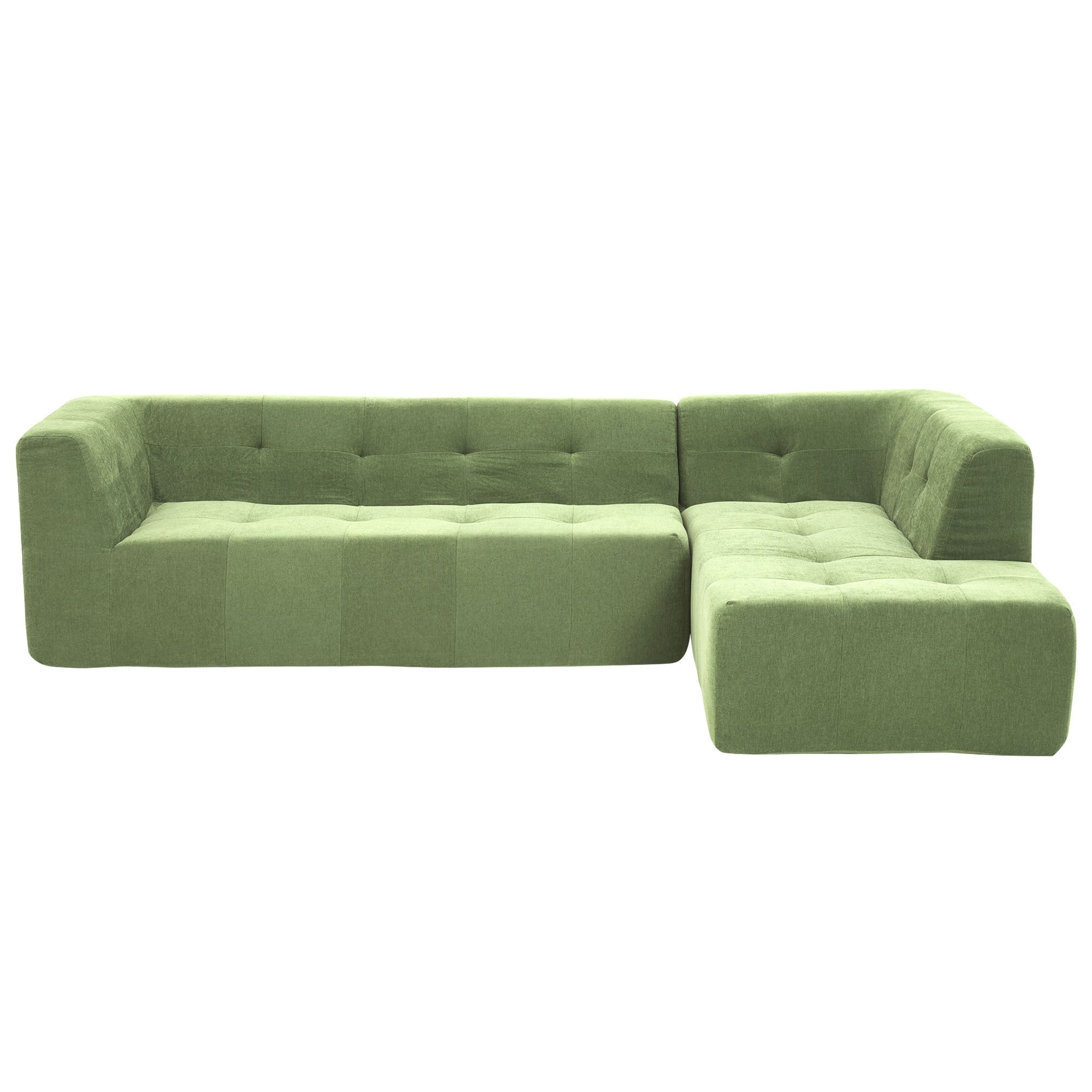 110.2*72.8" Modular Modular Combination Living Room Sofa Set, Modern Minimalist Sofa, Living Room Upholstered Sofa Bed, Bedroom, 2pcs Computer Free Combination, L-Shaped,Green