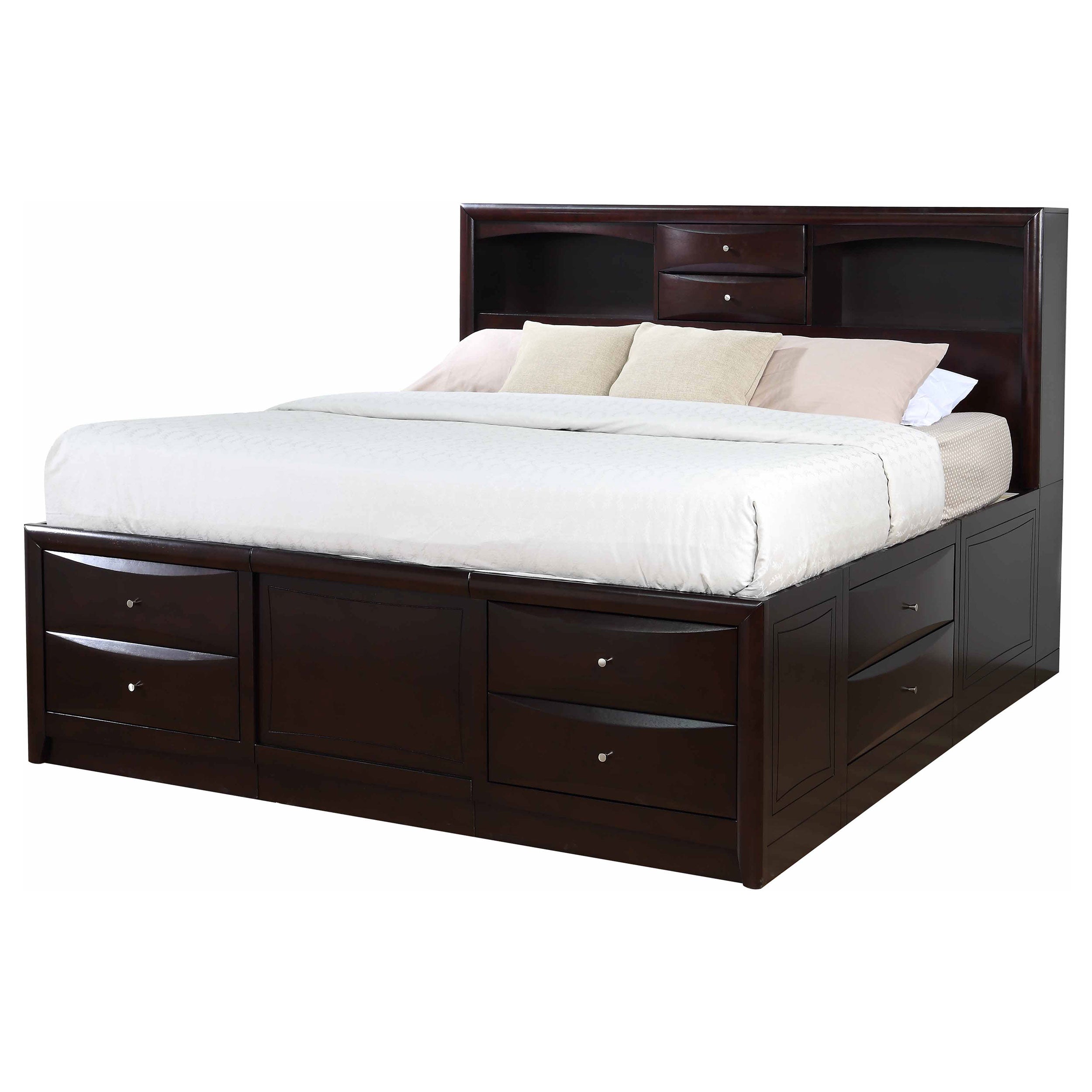 Phoenix 10-drawer Eastern King Bed Deep Cappuccino