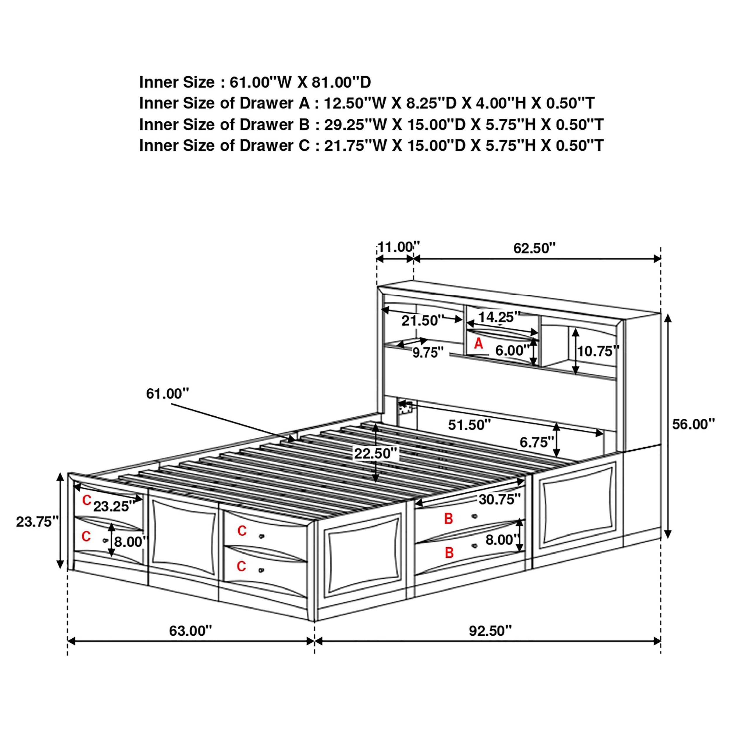 Phoenix 10-drawer Queen Bed Deep Cappuccino