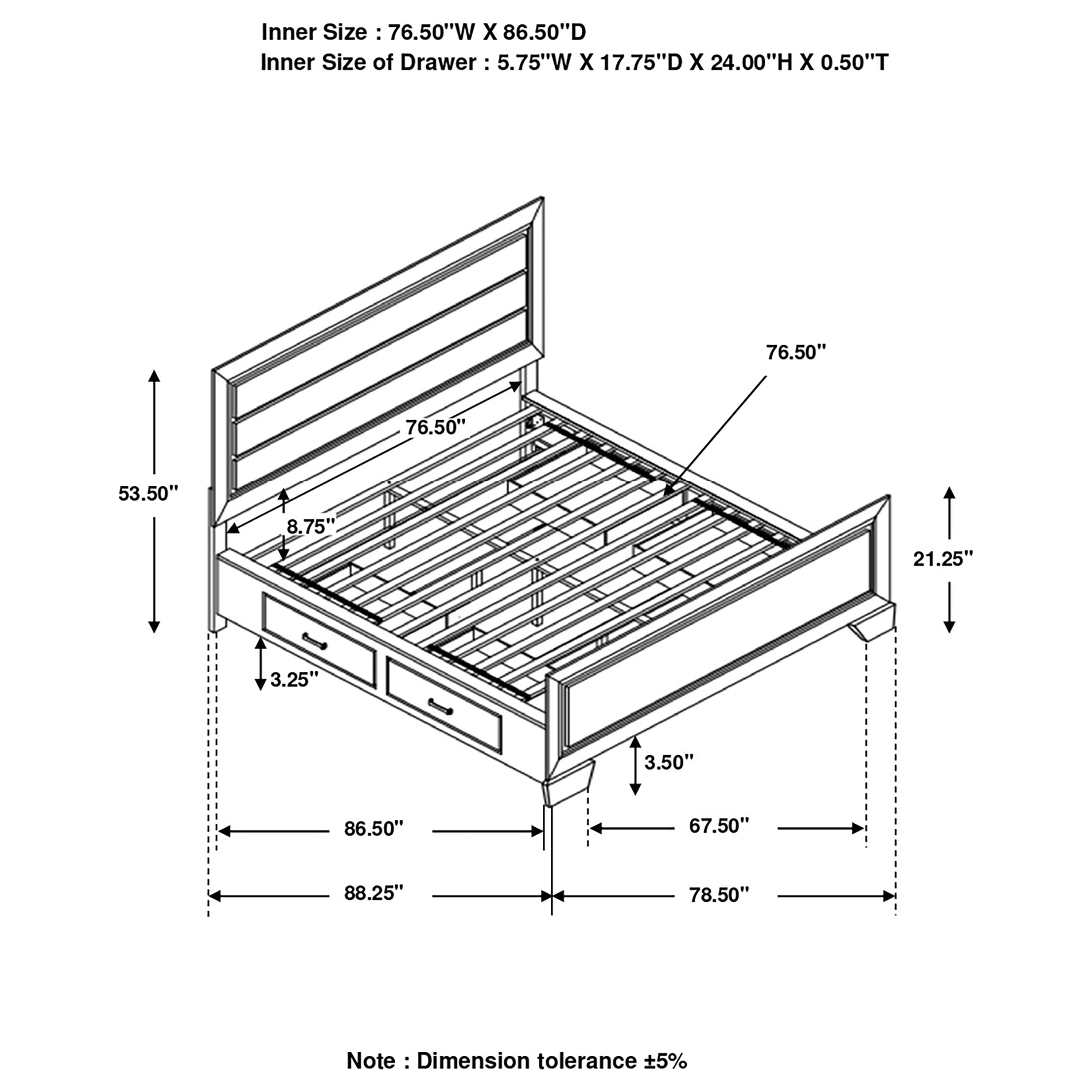 Kauffman California King Storage Bed Dark Cocoa