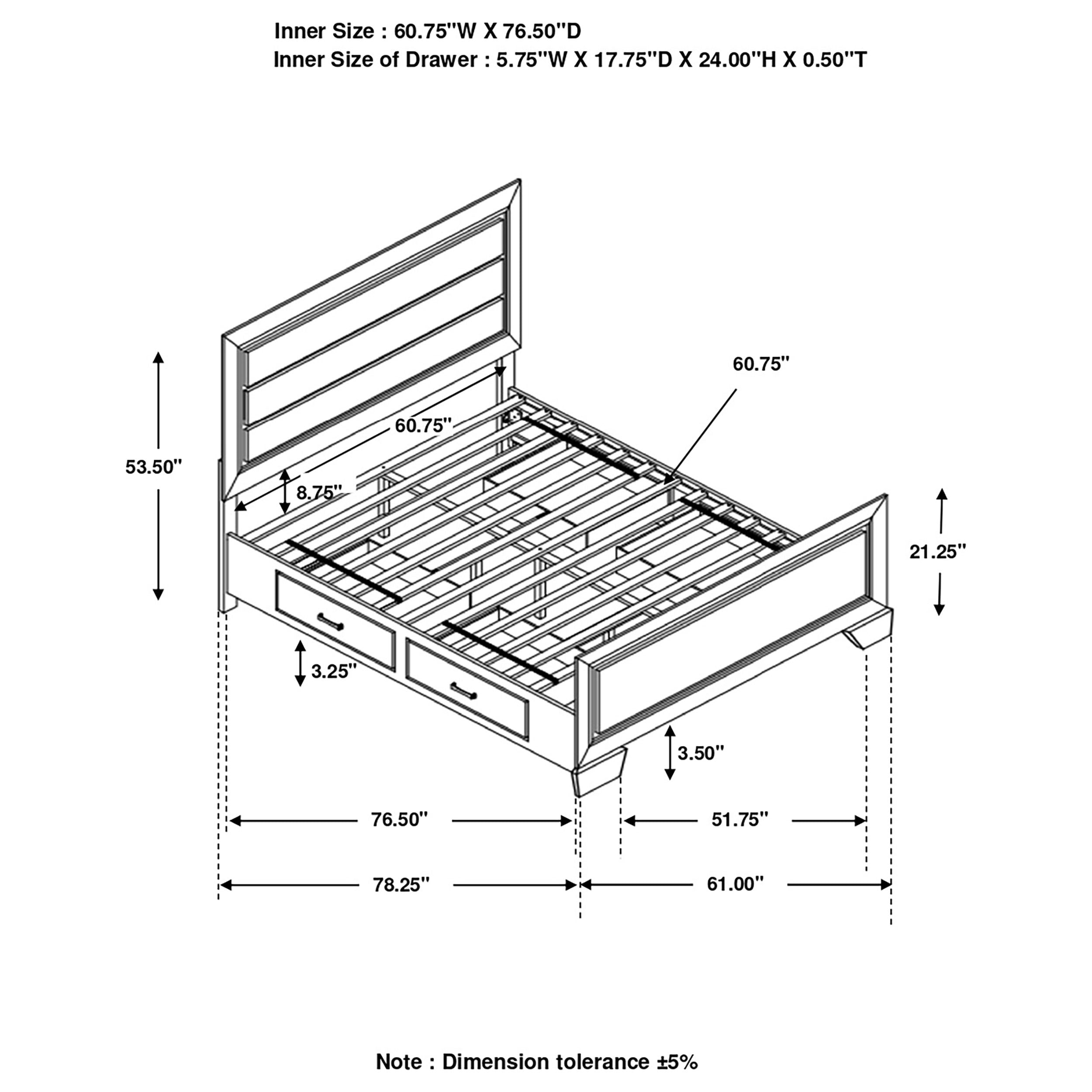 Kauffman Queen Storage Bed Dark Cocoa