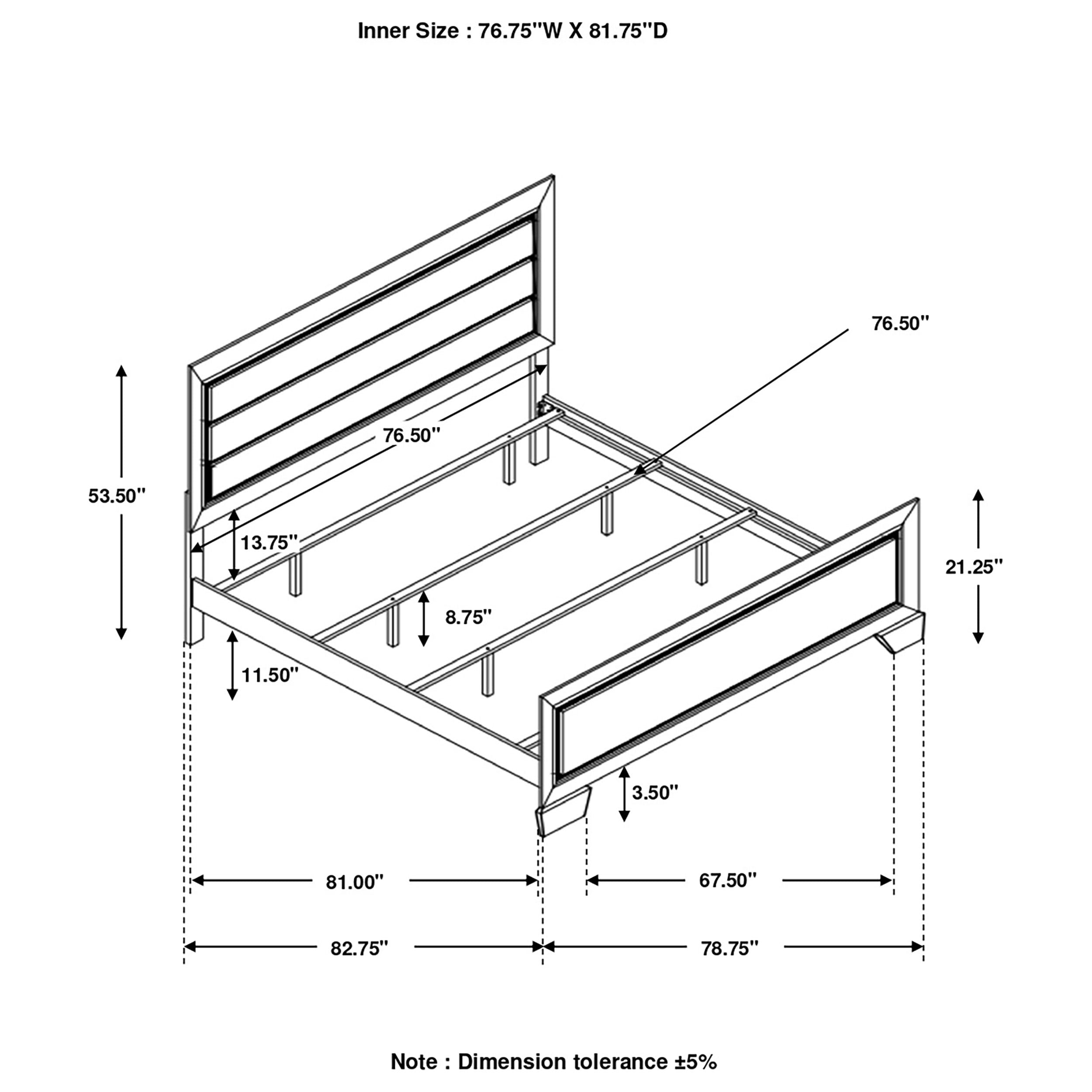 Kauffman Eastern King Panel Bed Dark Cocoa