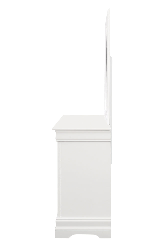 Louis Philippe Beveled Edge Square Dresser Mirror White