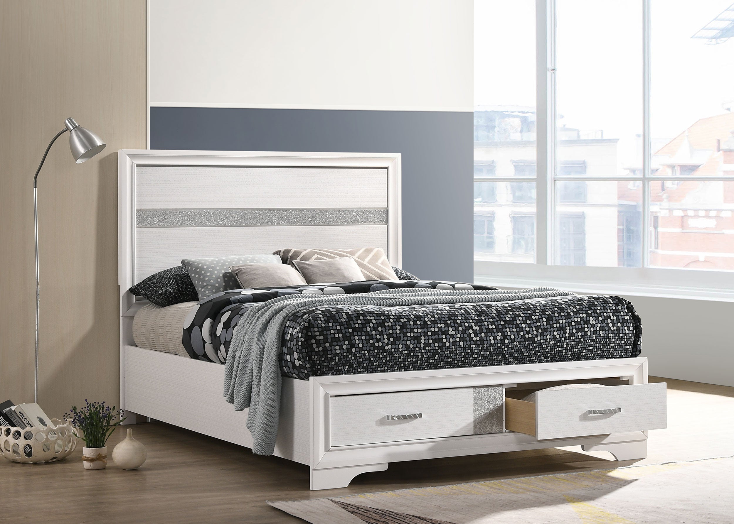 Miranda Full Storage Bed White