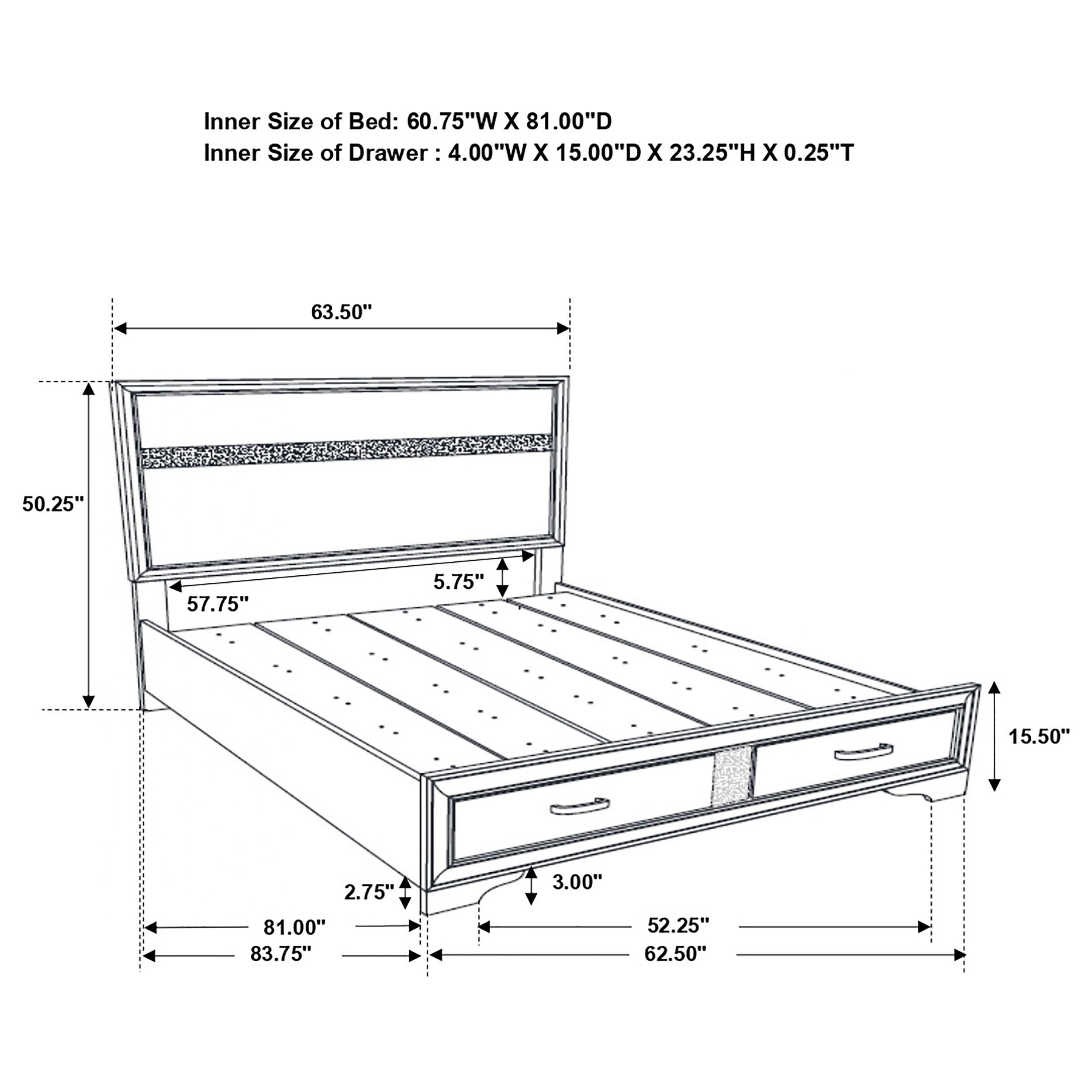 Miranda Queen 2-drawer Storage Bed White