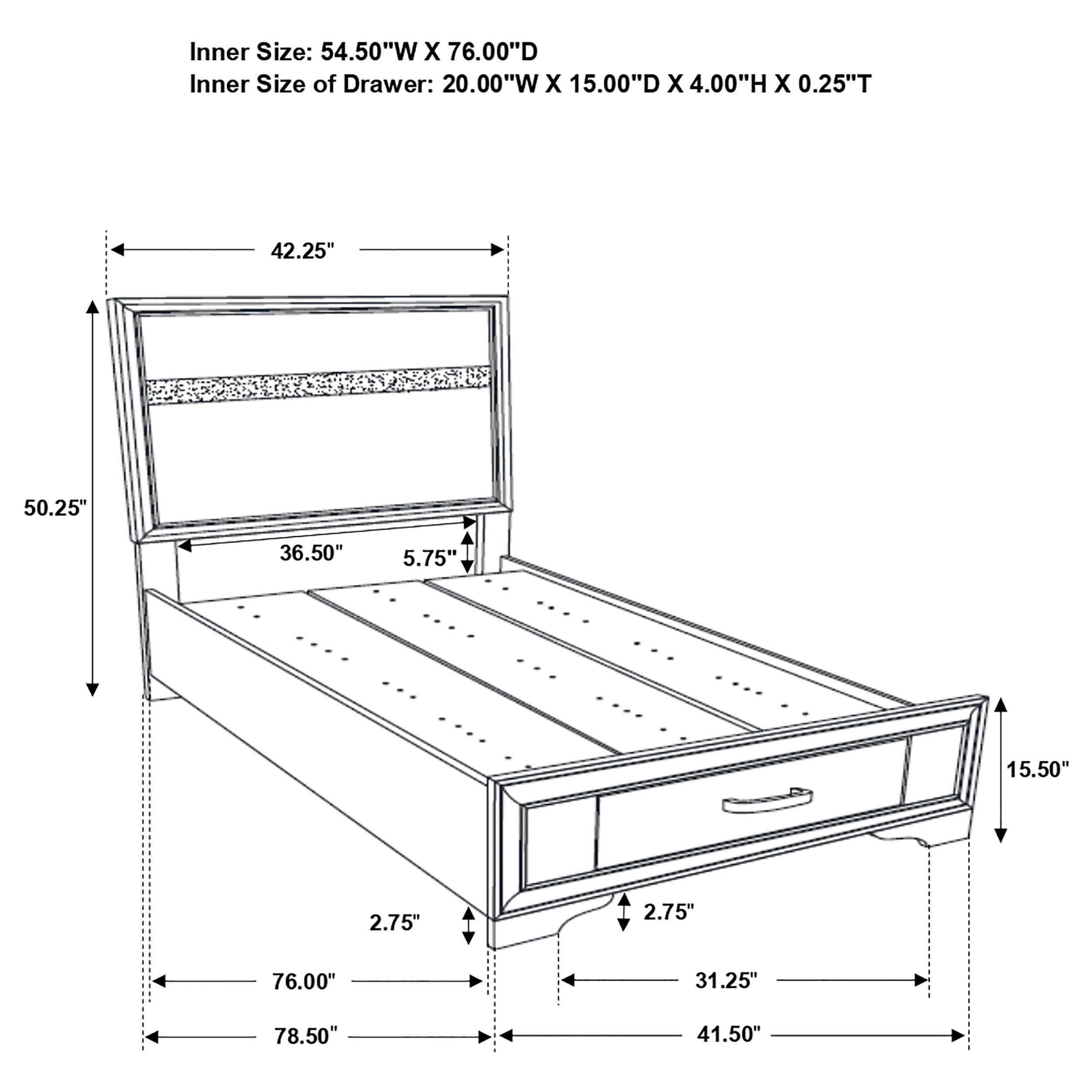 Miranda Twin Storage Bed White