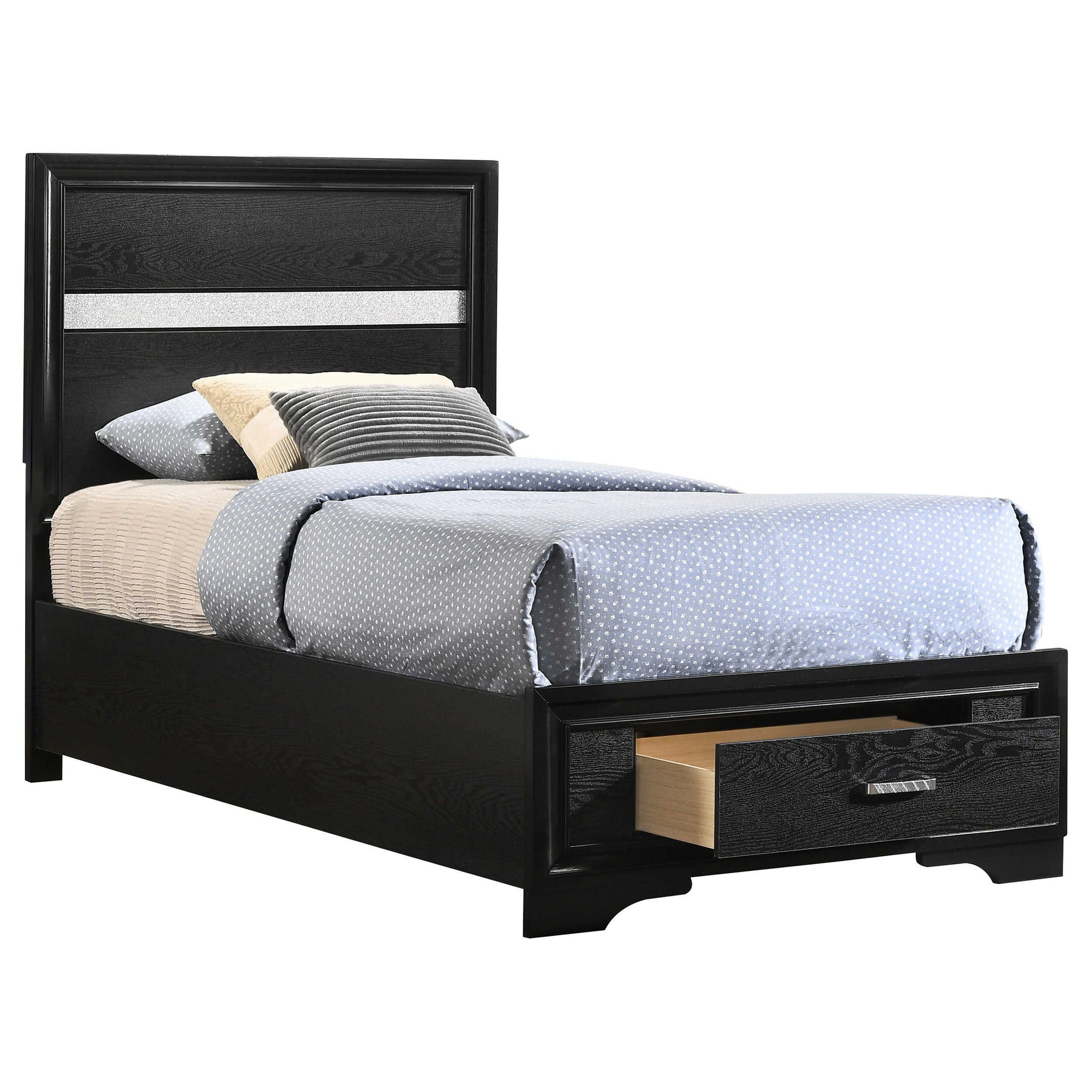 Miranda Twin Storage Bed Black