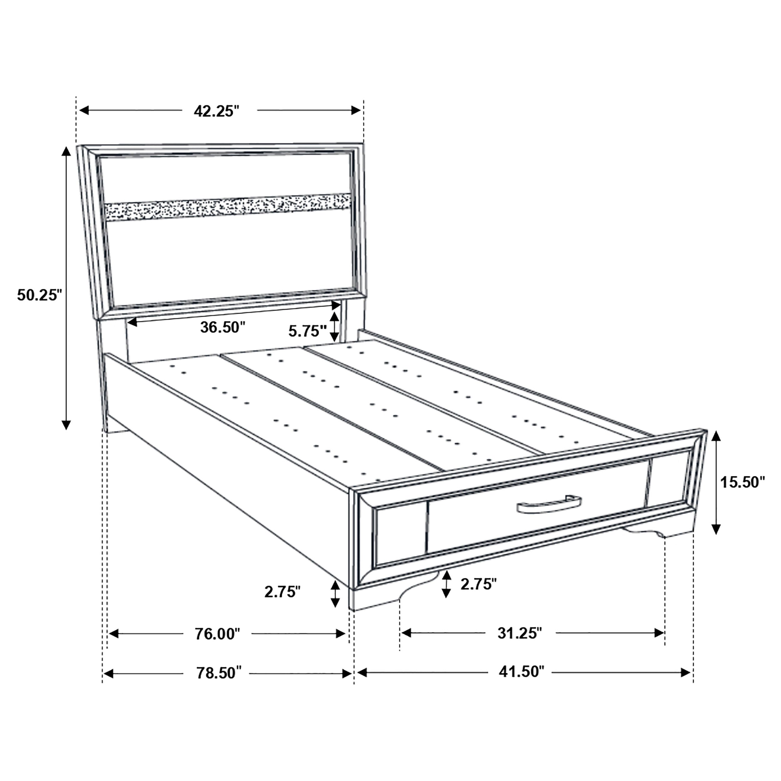 Miranda Twin Storage Bed Black