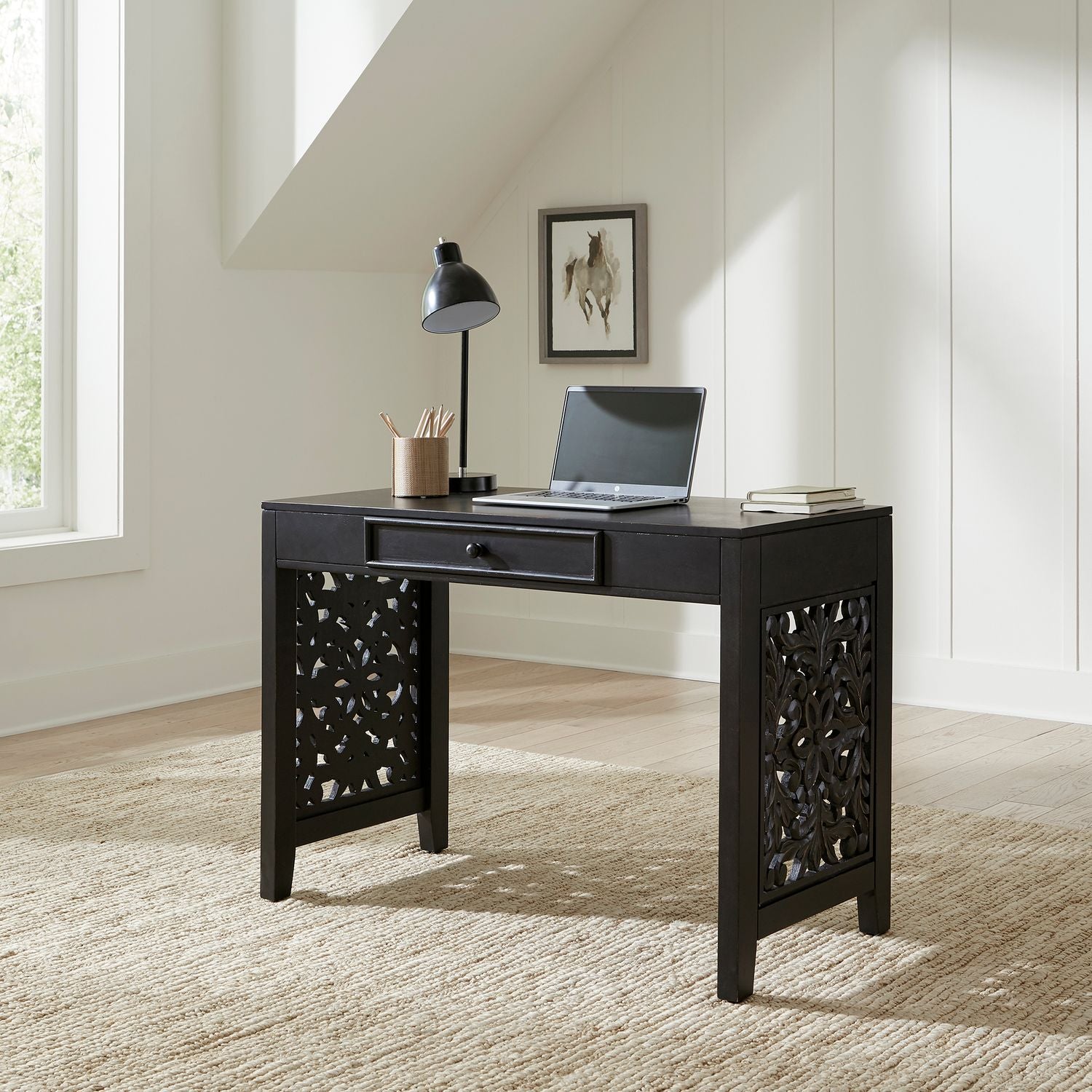 Chellsea Accent Writing Desk- Black