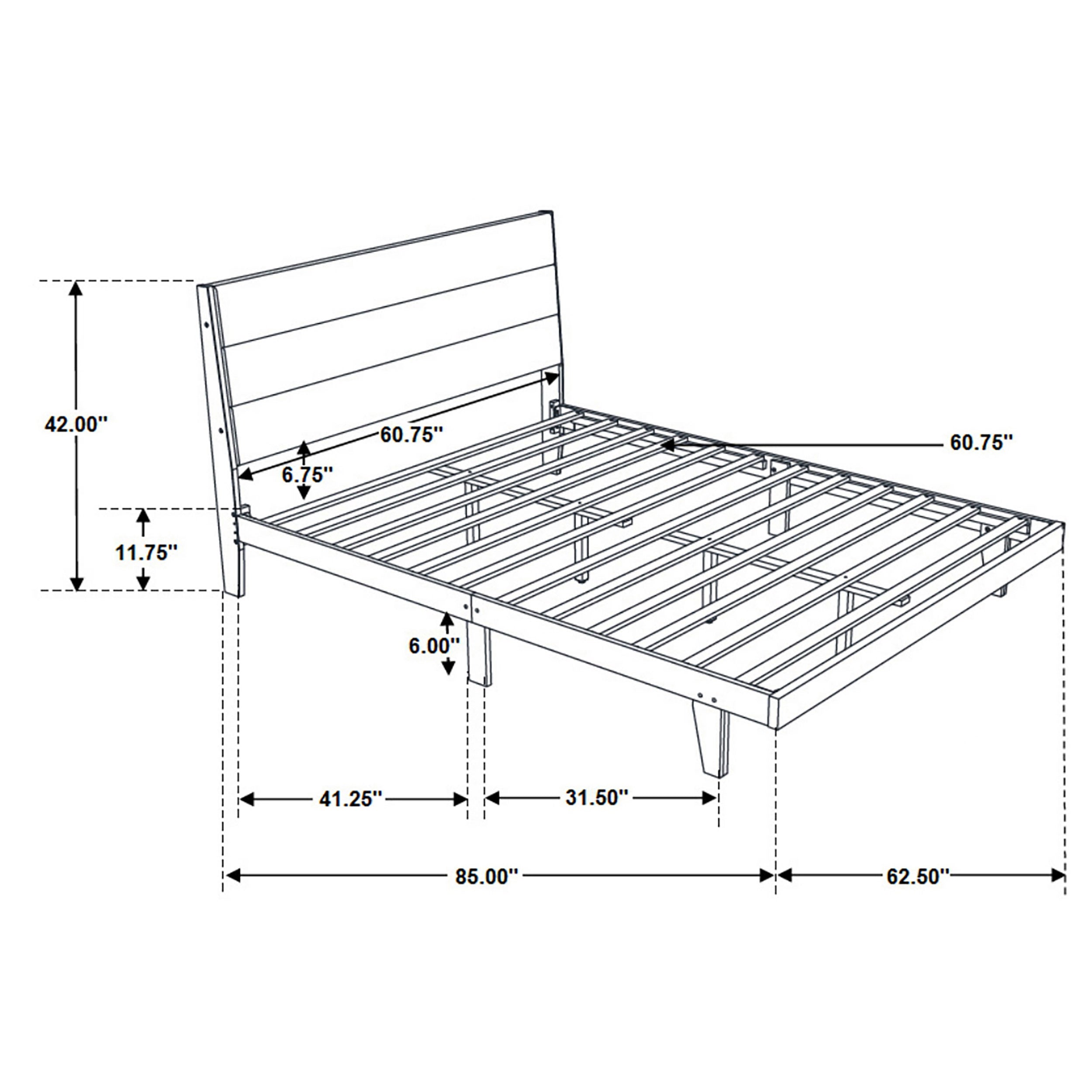 Mays Upholstered Queen Platform Bed Walnut Brown and Grey