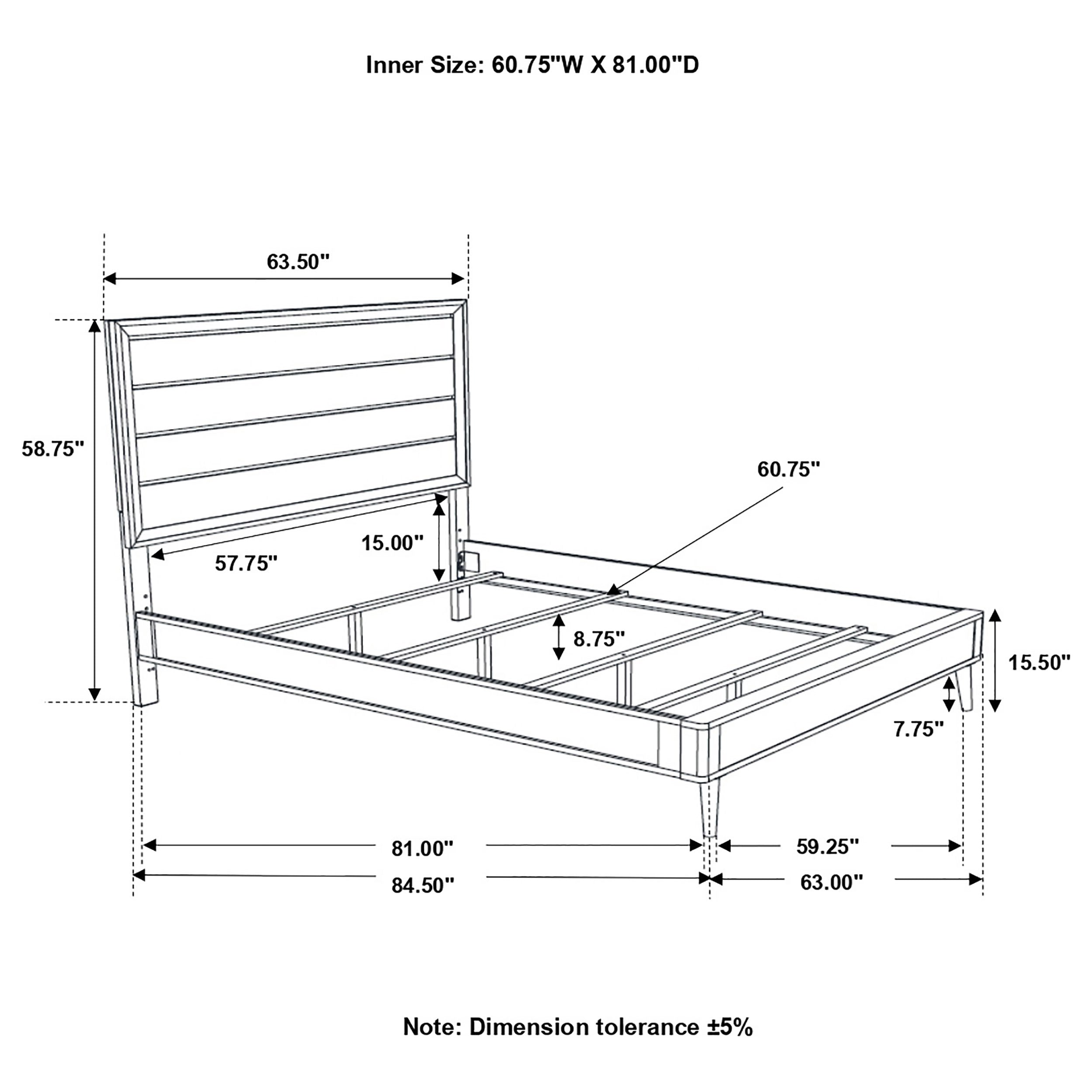 Ramon Queen Panel Bed Metallic Sterling