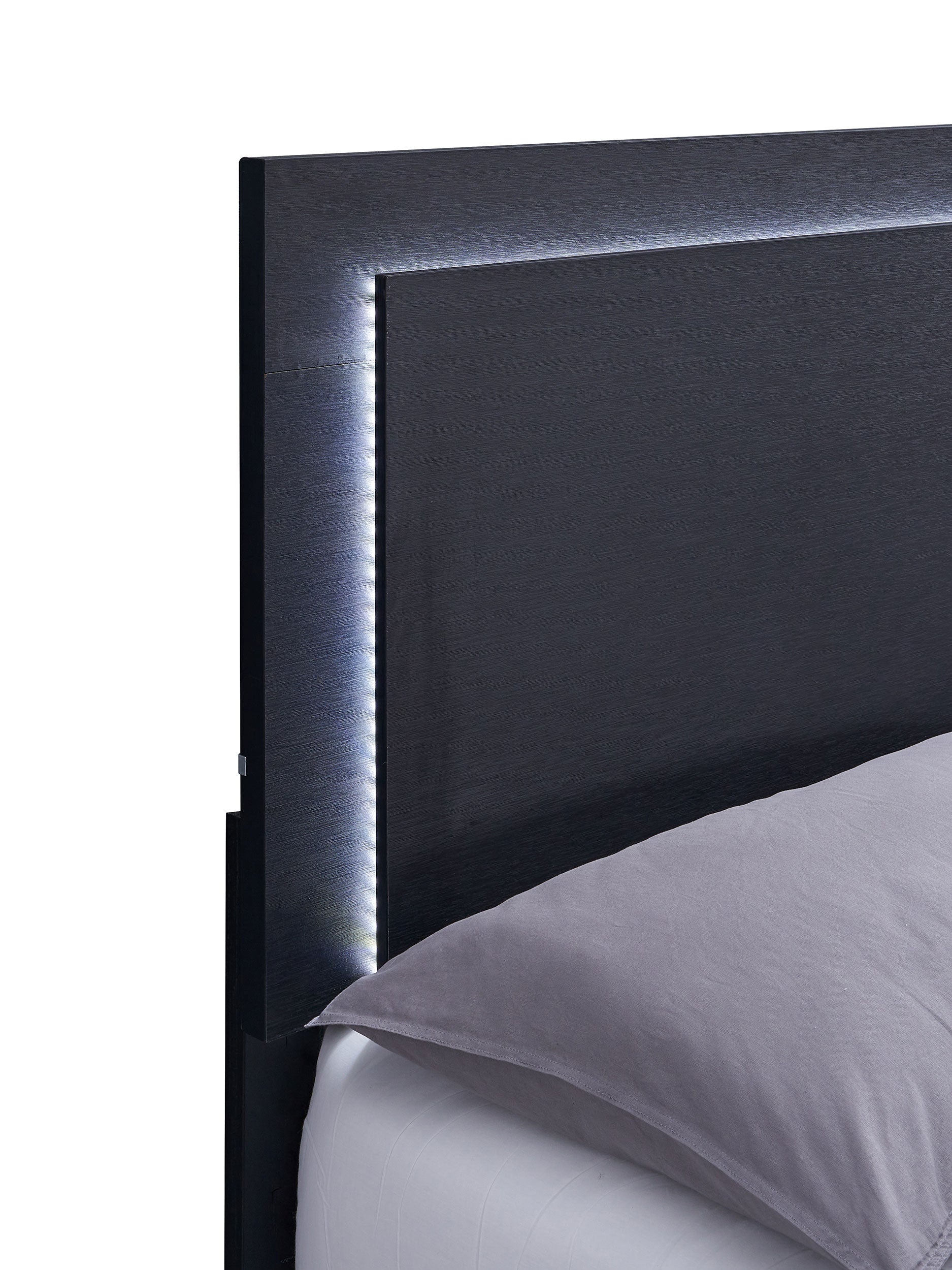 Marceline Twin Bed with LED Headboard Black