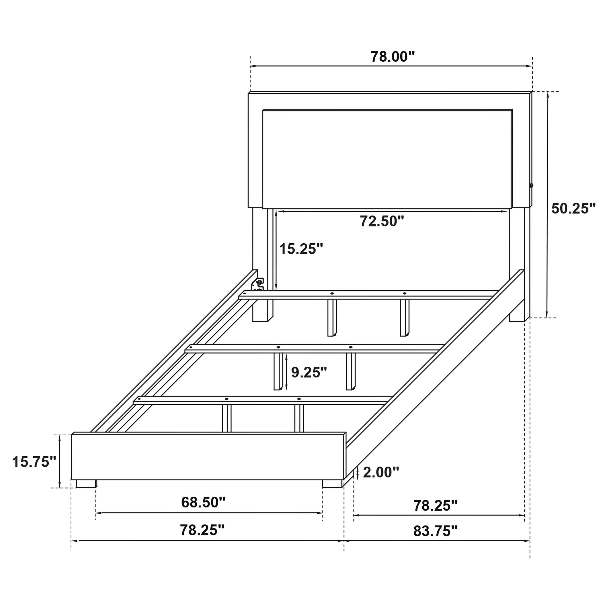 Marceline Eastern King Bed with LED Headboard White