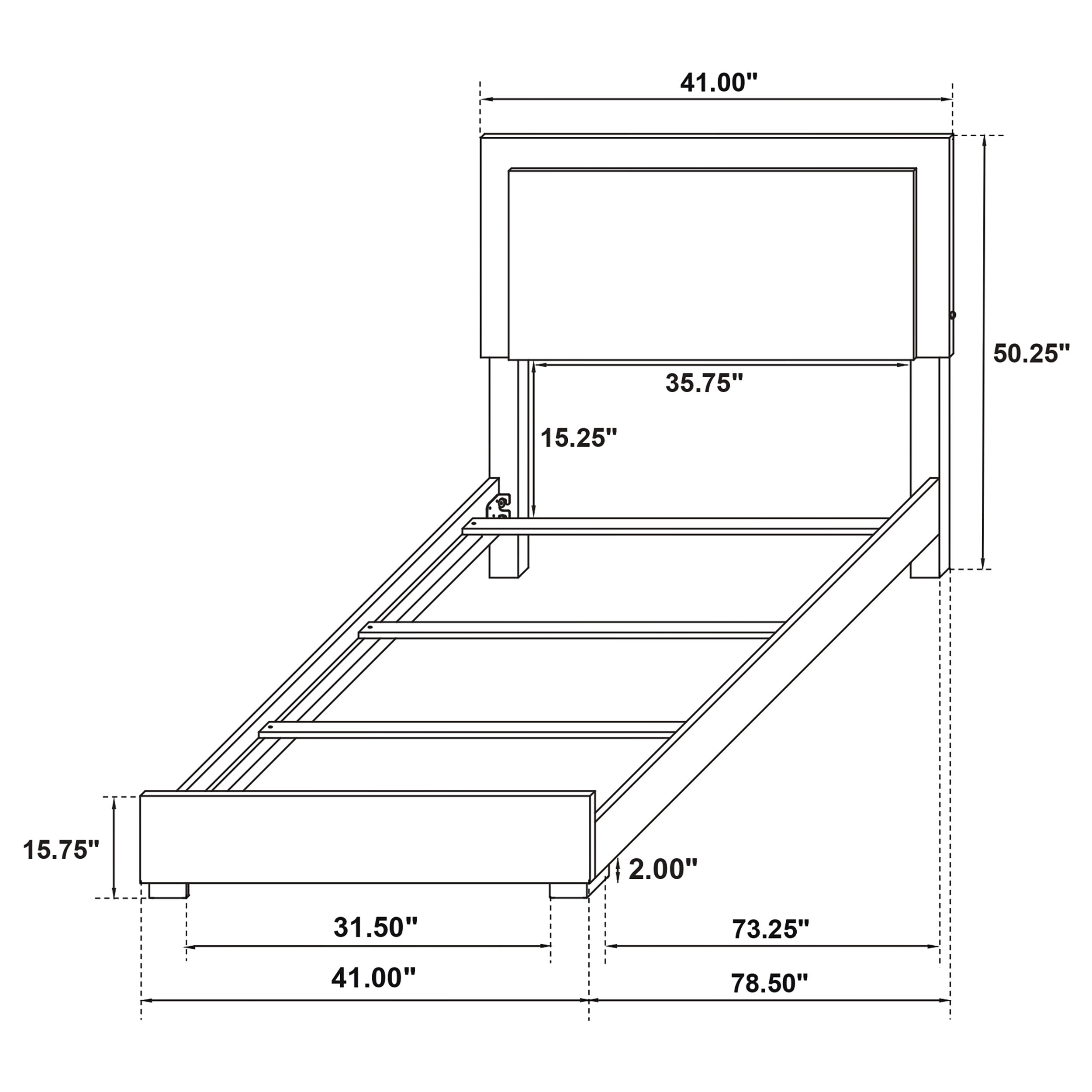 Marceline Twin Bed with LED Headboard White