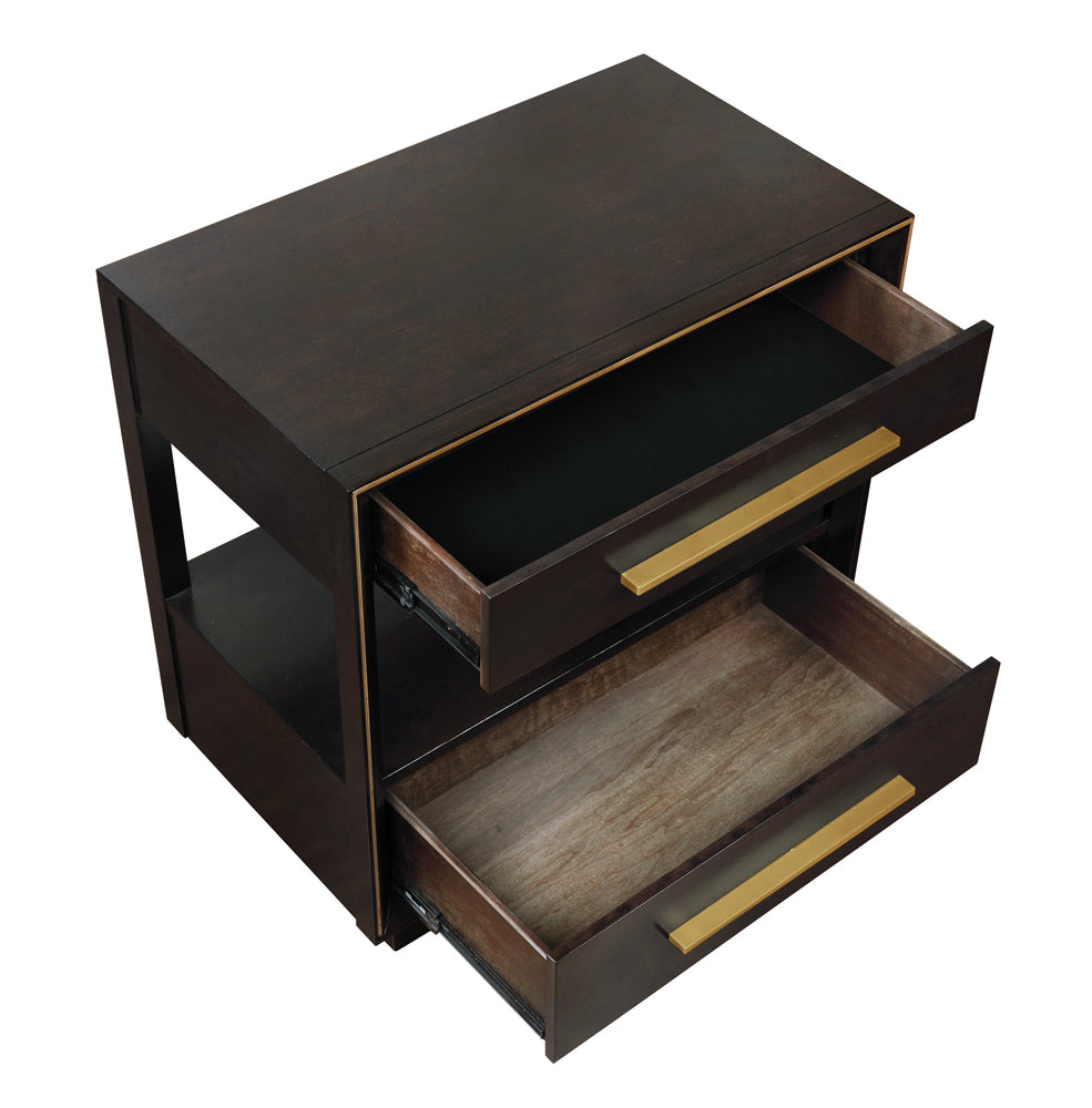 Durango 2-drawer Nightstand Smoked Peppercorn