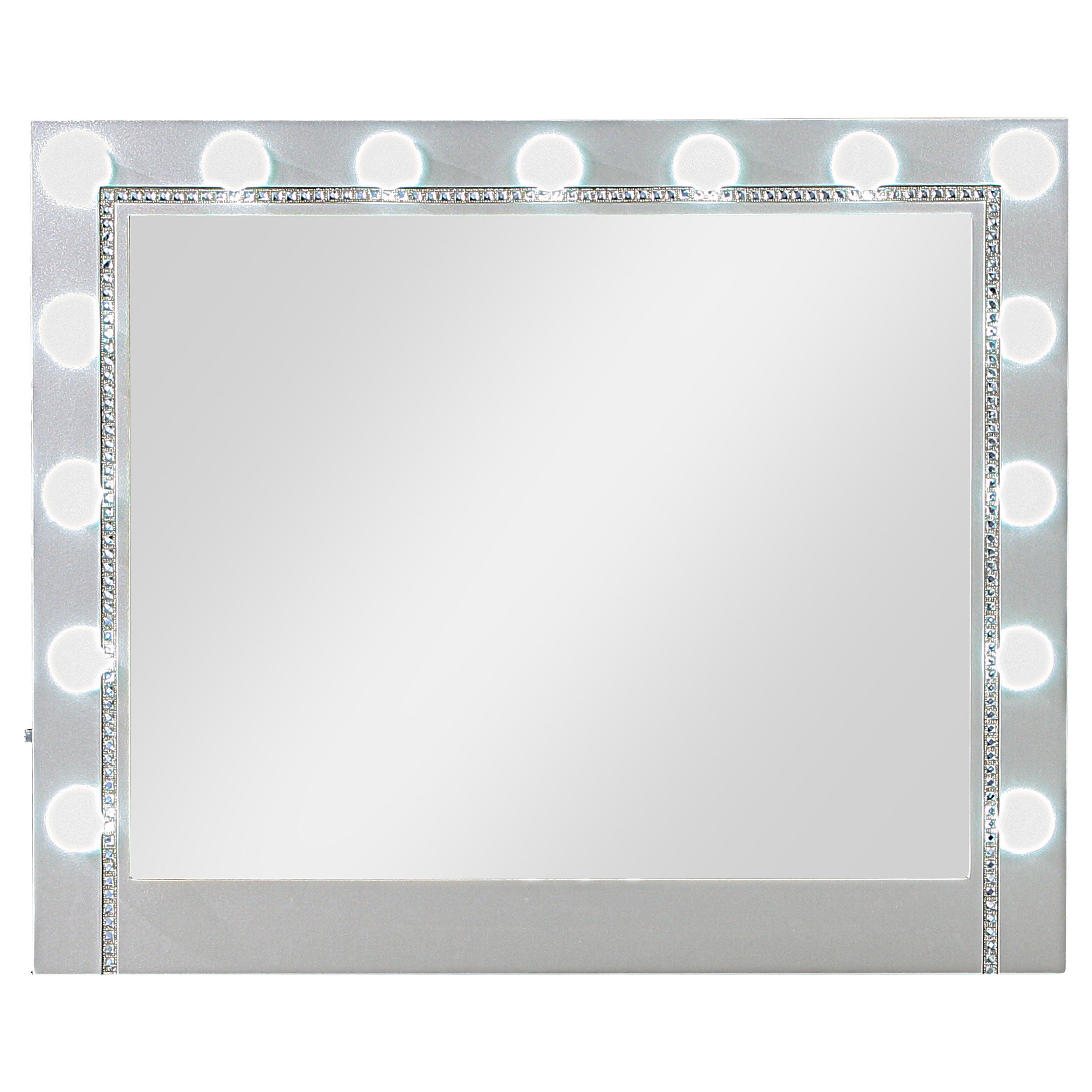 Eleanor Metallic Rectangular Dresser Mirror with Light