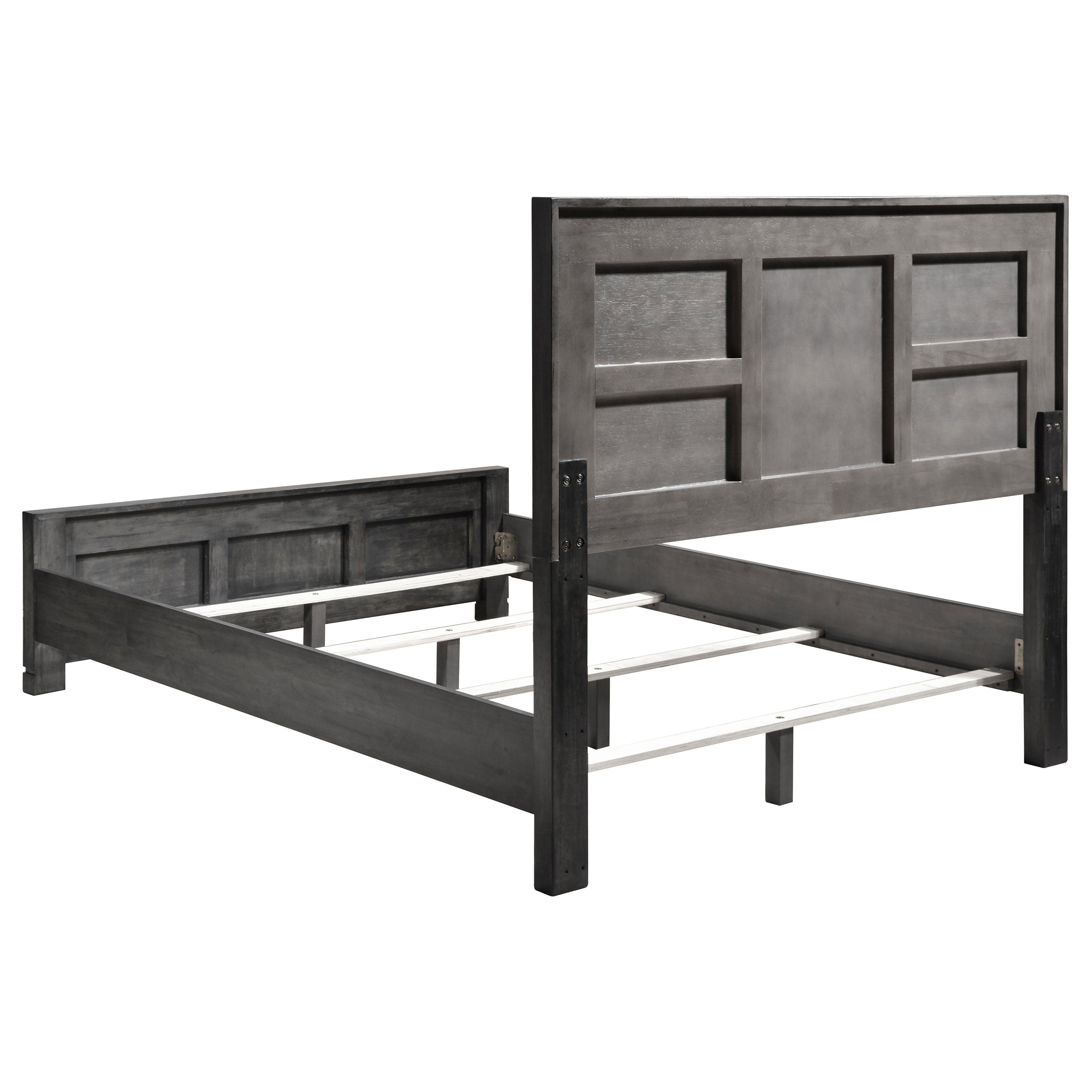 Lorenzo Rectangular Panel Bed Dark Grey Eastern King