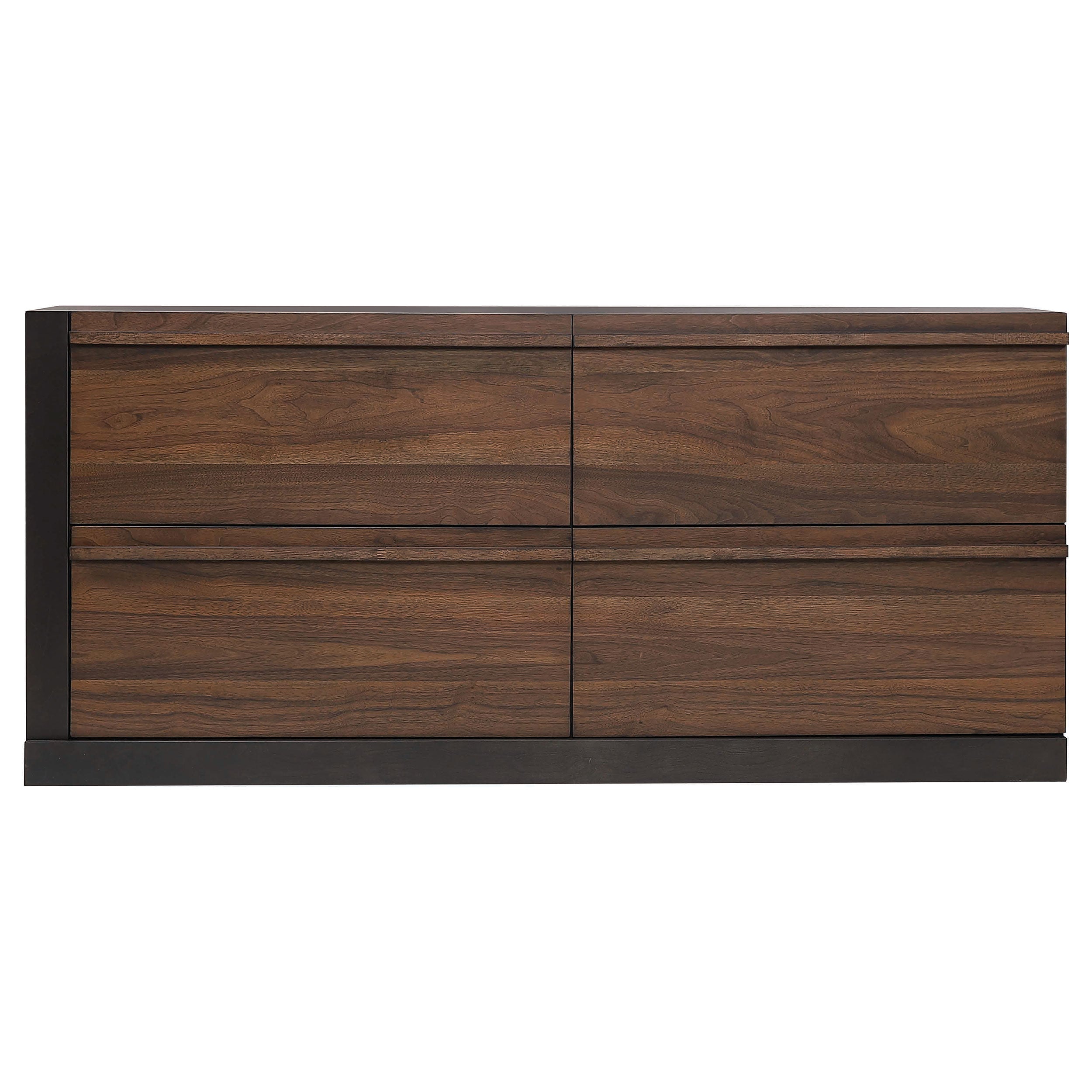 Azalia 4-drawer Dresser Black and Walnut