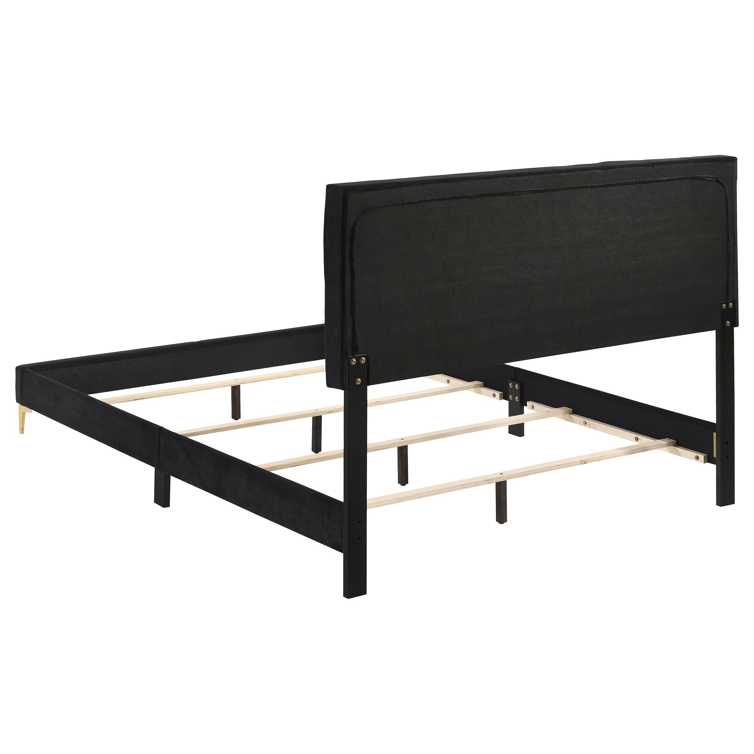 Kendall Tufted Panel Eastern King Bed Black and Gold