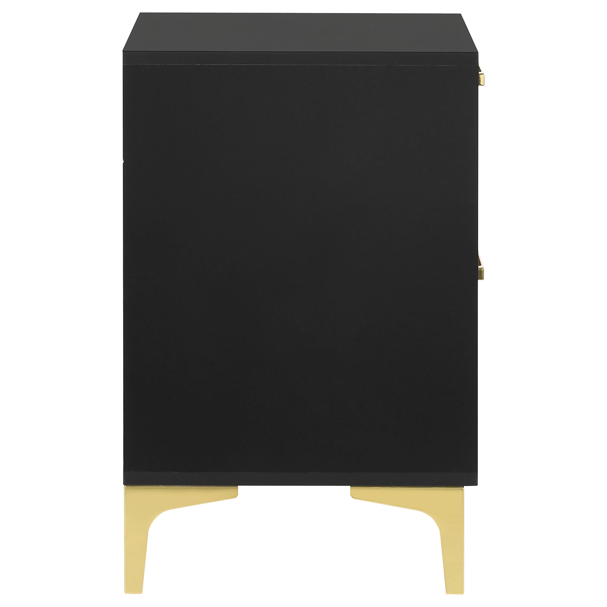 Kendall 2-drawer Nightstand Black and Gold