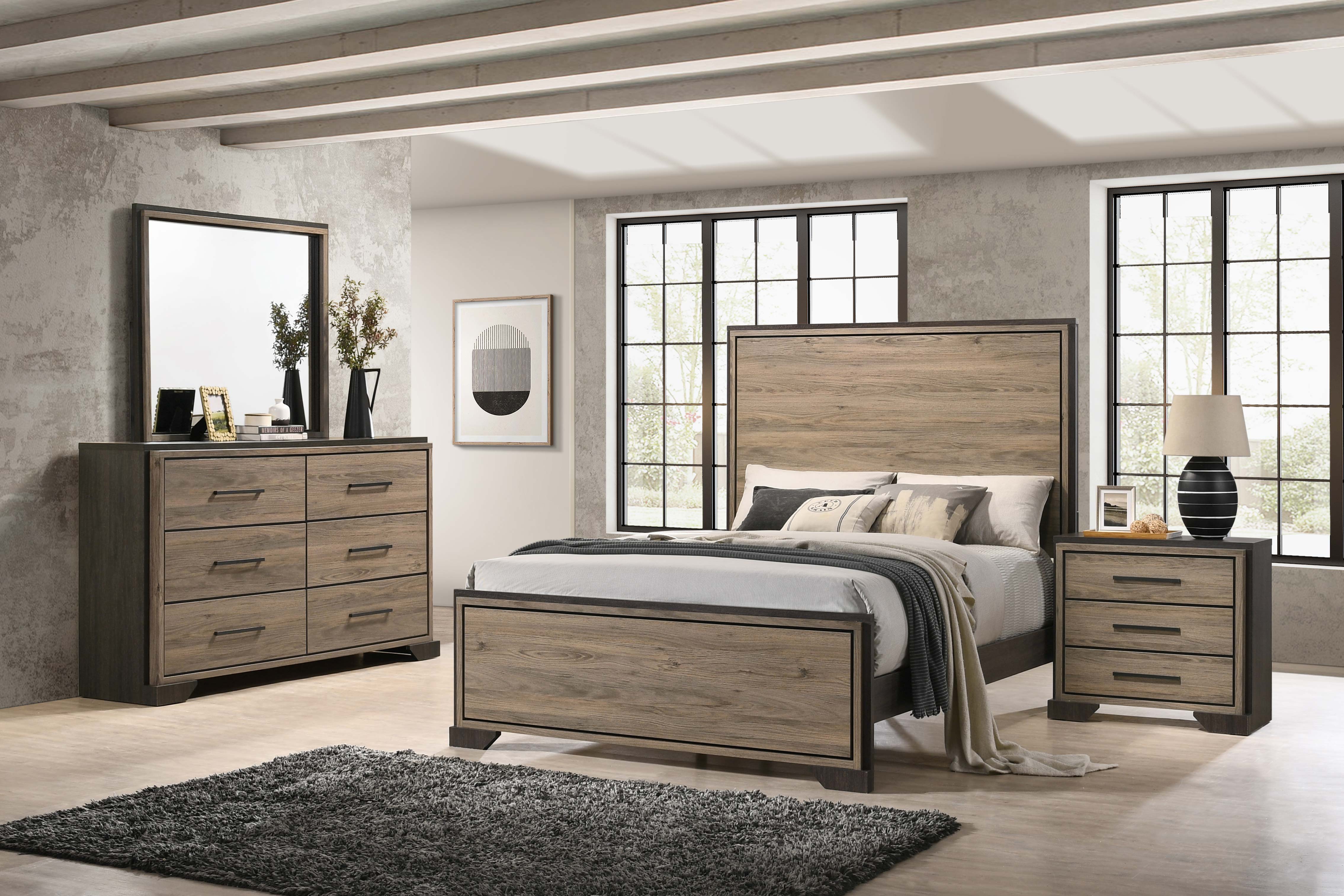 Baker 4-piece Queen Bedroom Set Brown and Light Taupe