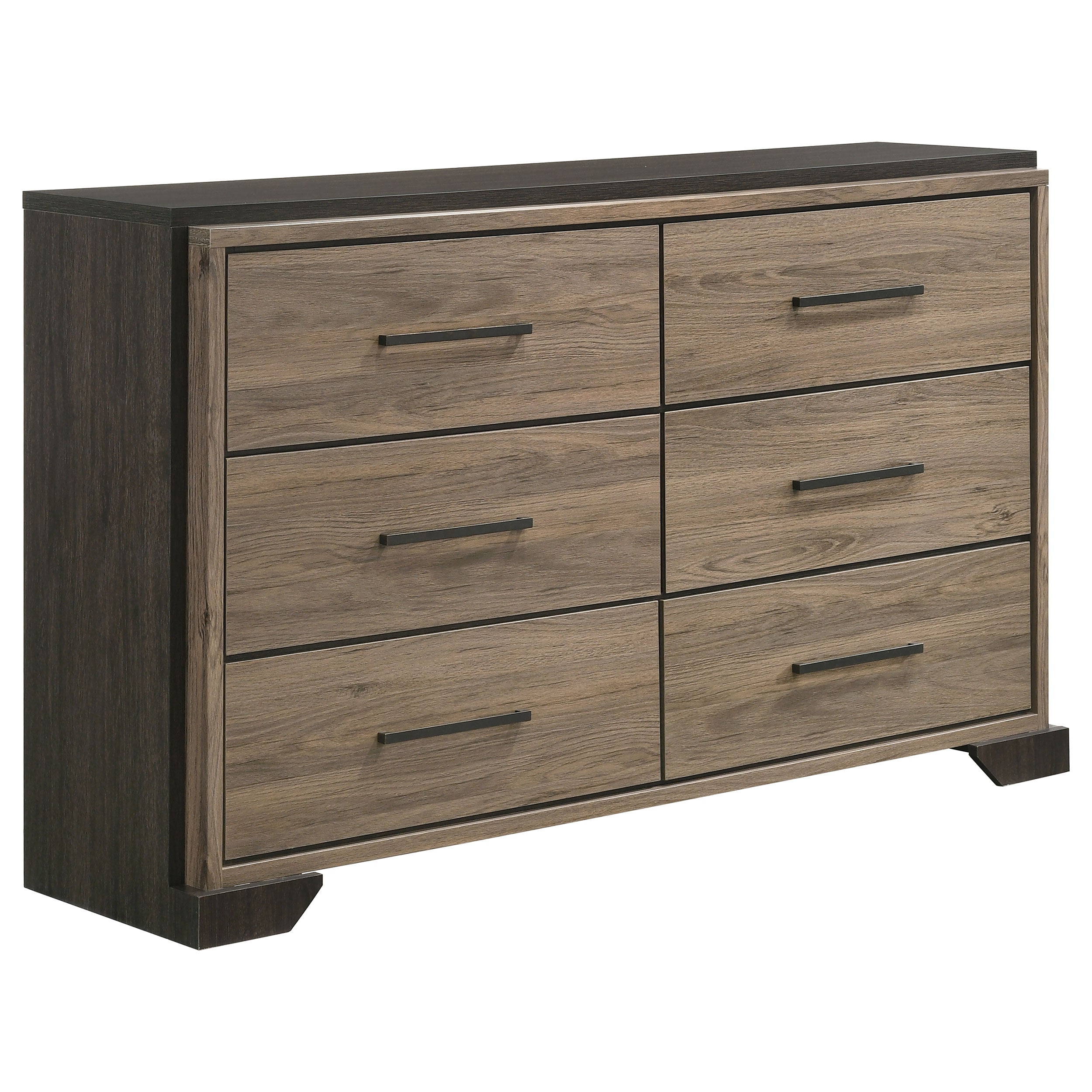 Baker 6-drawer Dresser Brown and Light Taupe