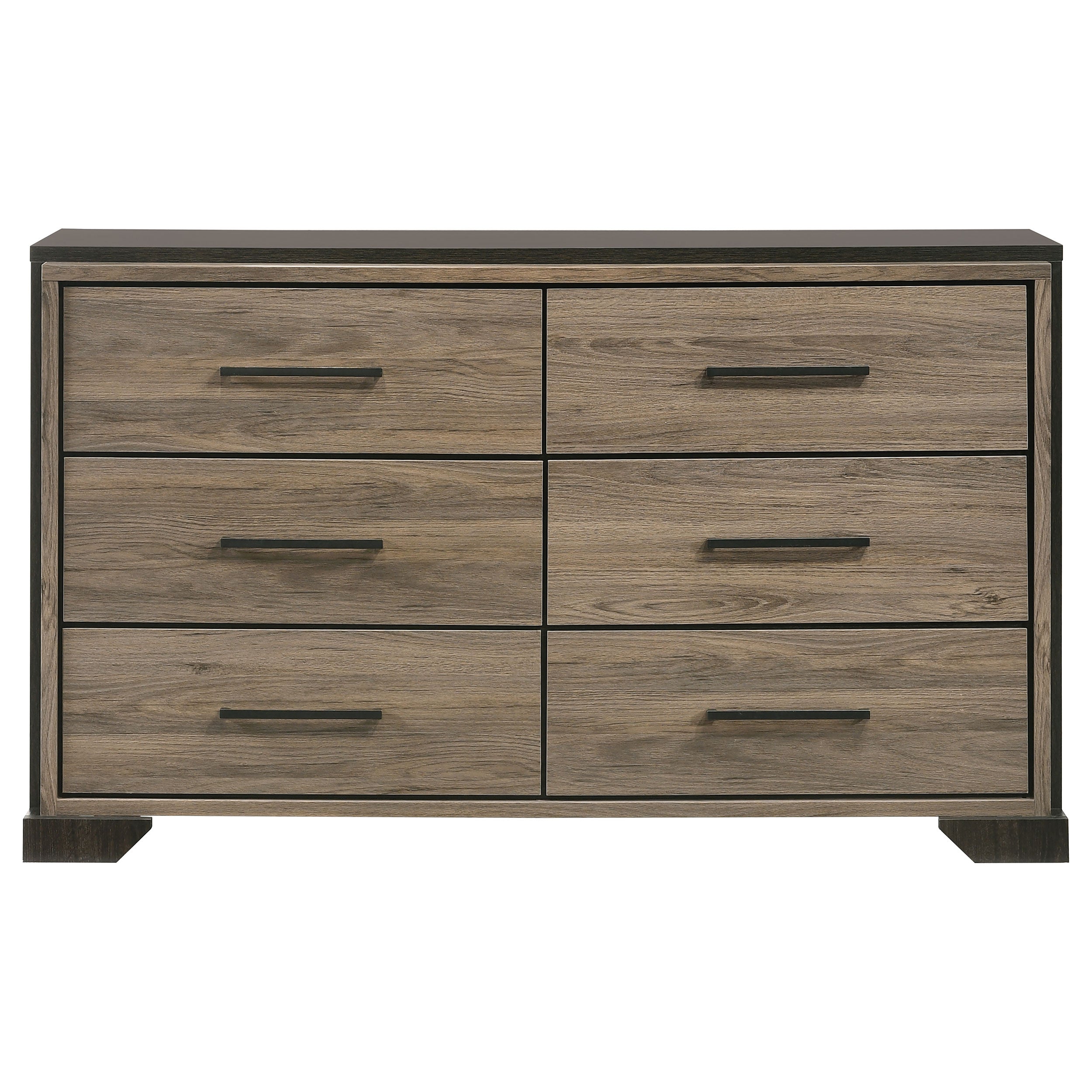 Baker 6-drawer Dresser Brown and Light Taupe